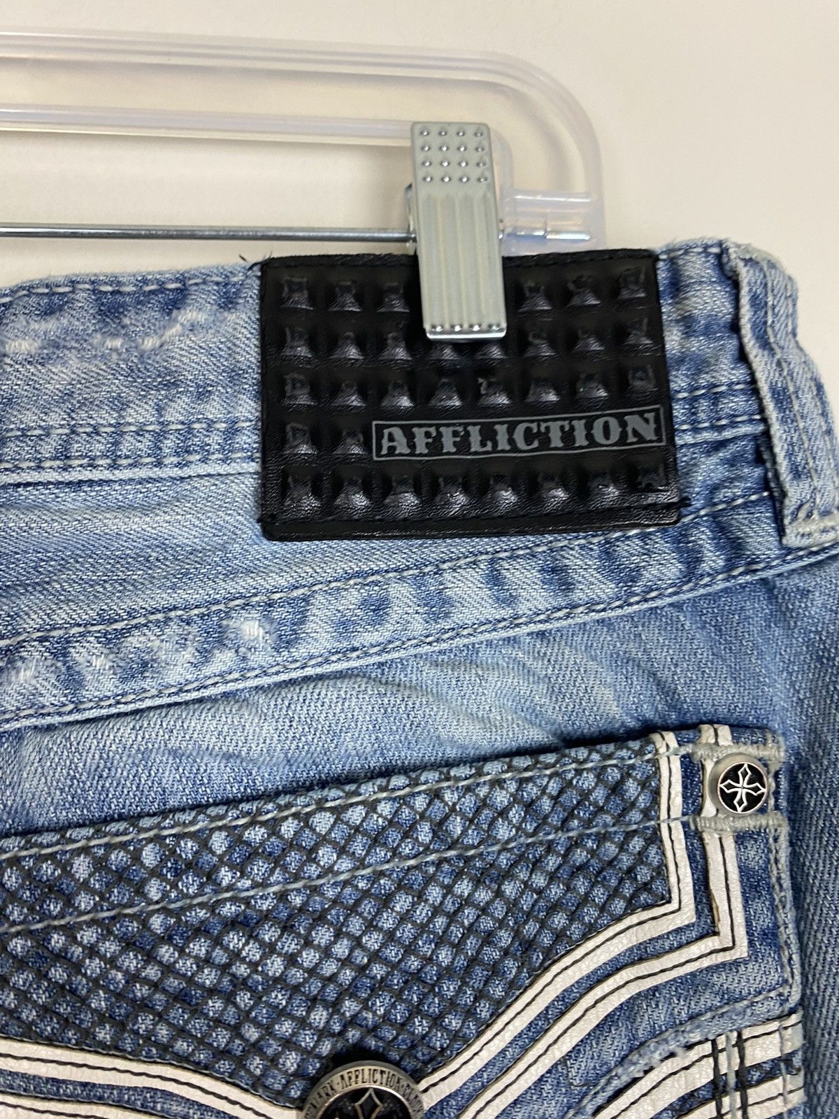 Affliction × Vintage Y2K Crazy Affliction Denim Jeans Grail Size US 33 - 10 Thumbnail