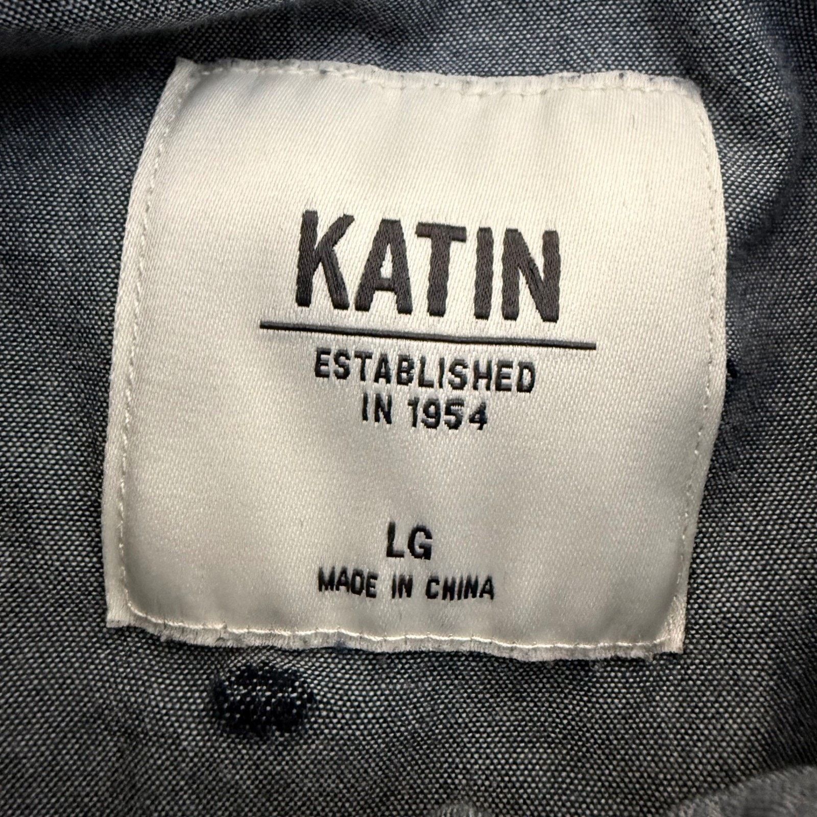 Katin Katin Men Large Gray Short Sleeve Button Up Shirt Surf Beach Size US L / EU 52-54 / 3 - 2 Thumbnail