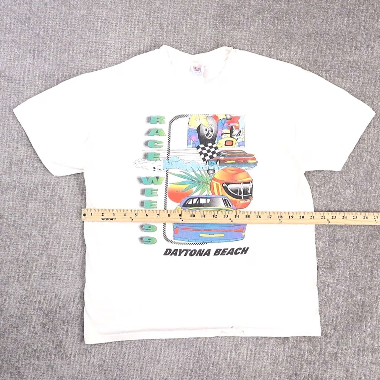 NASCAR VINTAGE Shirt Mens L White 90s NASCAR Daytona Race Week Short Sleeve Crew Neck Size US L / EU 52-54 / 3 - 4 Thumbnail