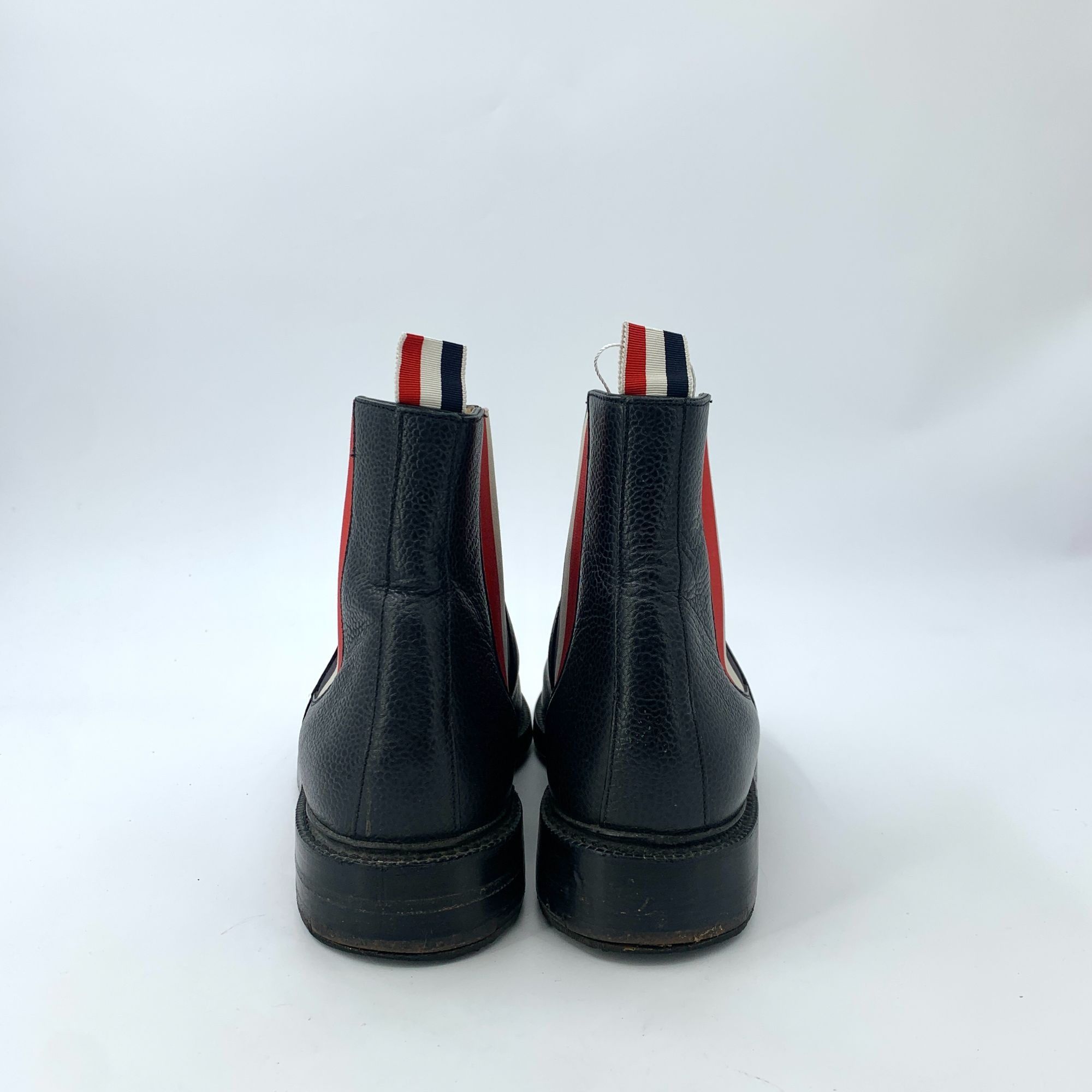 Thom Browne Thom Browne Black Striped Round-Toe Leather Chelsea Boots (S Size US 8.5 / EU 41-42 - 7 Thumbnail