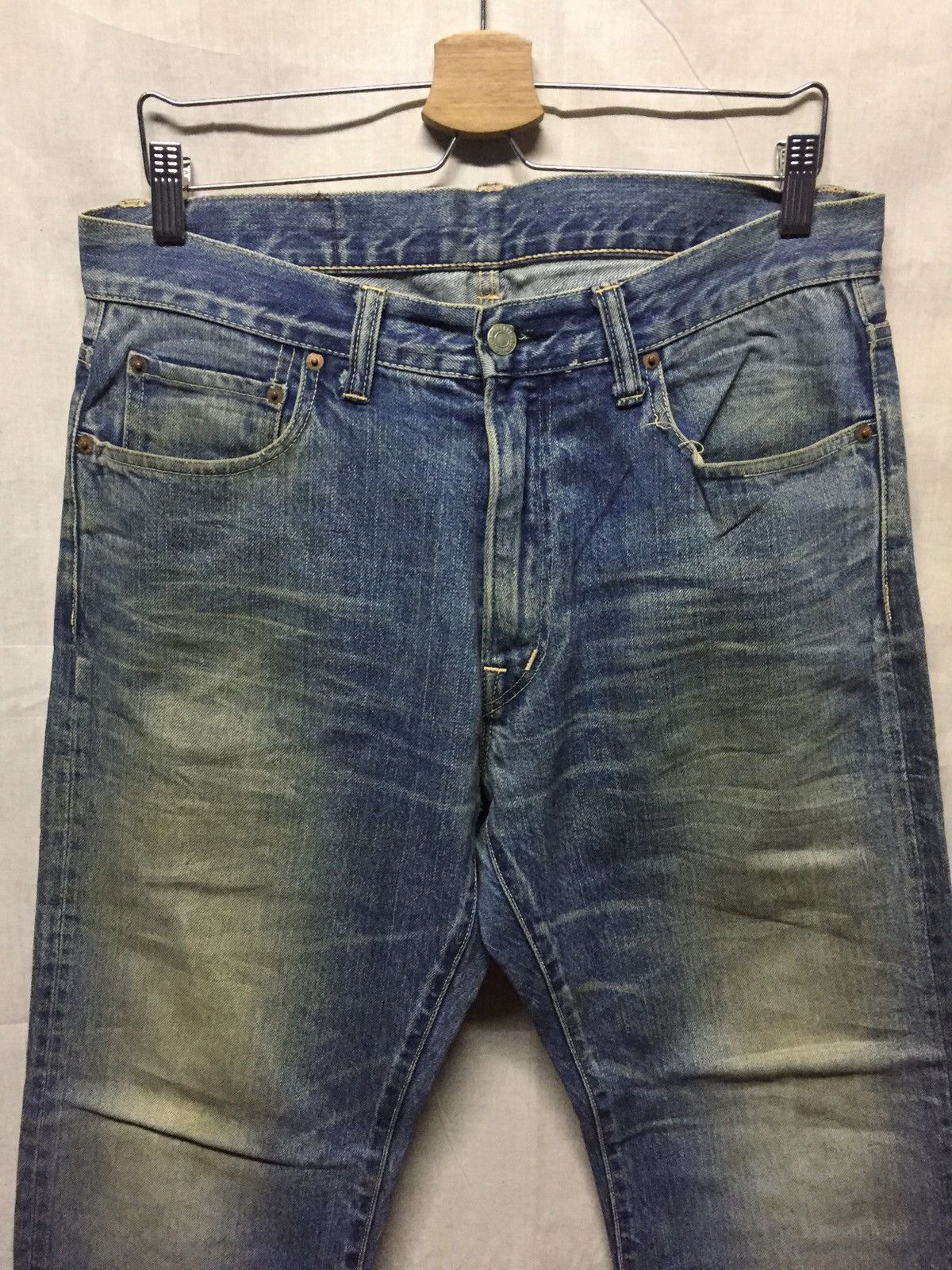 Blue Blue Japan × HOLLYWOOD RANCH MARKET Blue Blue Japan Distressed Denim Size US 33 - 4 Thumbnail
