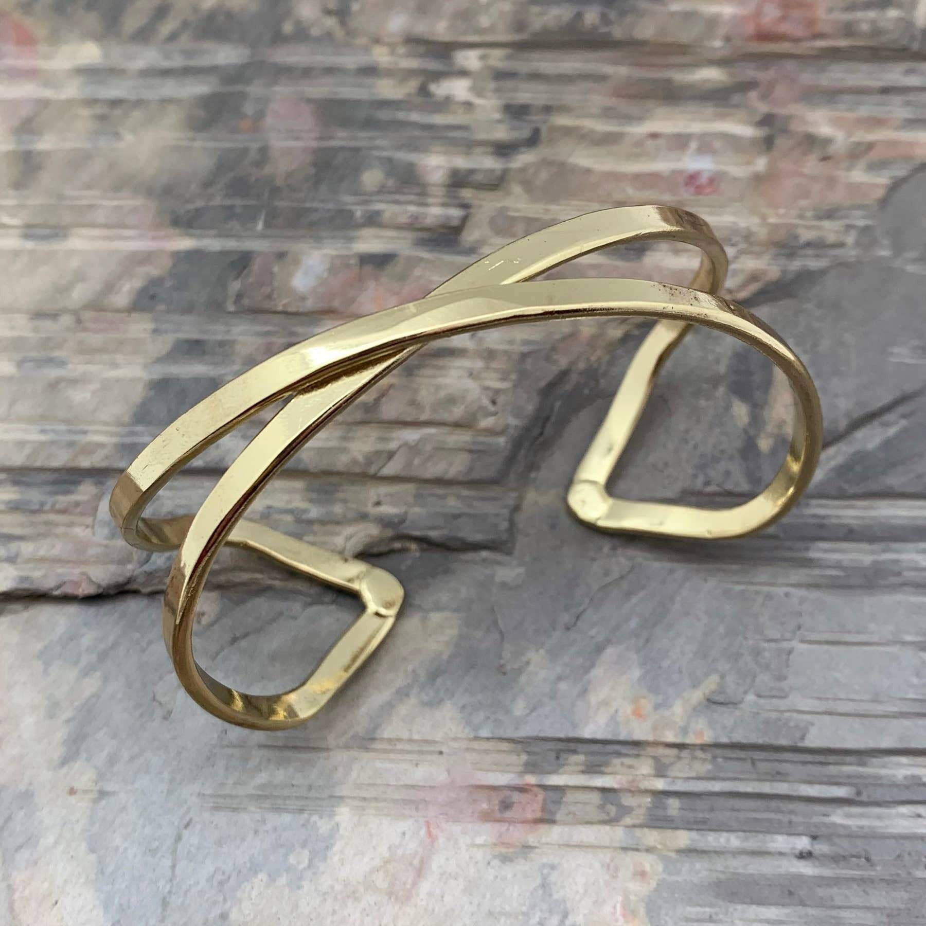 Other Handcrafted Boho Gold Plated Adjustable Cuff Bracelet - Narr Size ONE SIZE - 1 Thumbnail