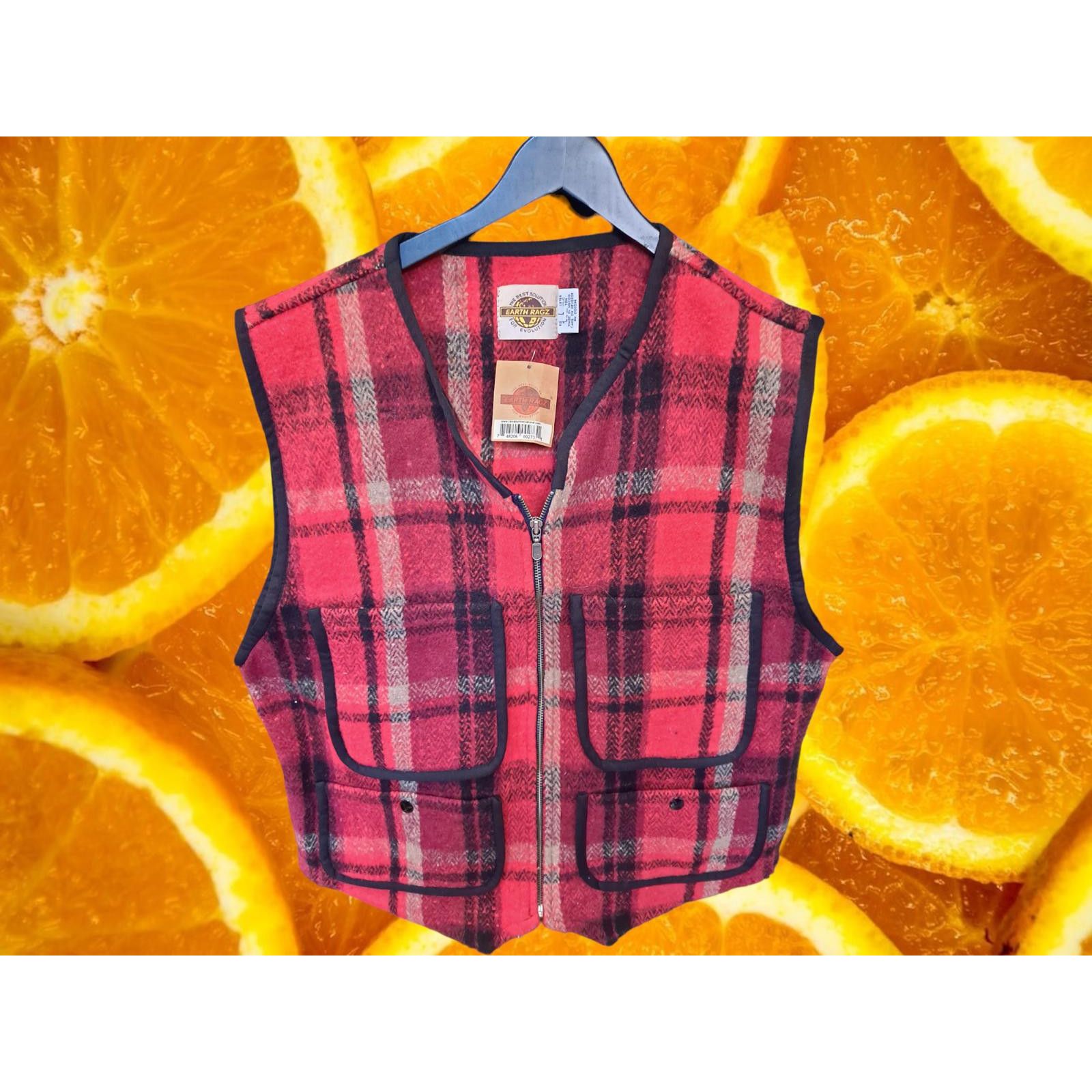 Other New Earth Rags Full Zip Red Plaid Vest Size Large Size US L / EU 52-54 / 3 - 1 Thumbnail