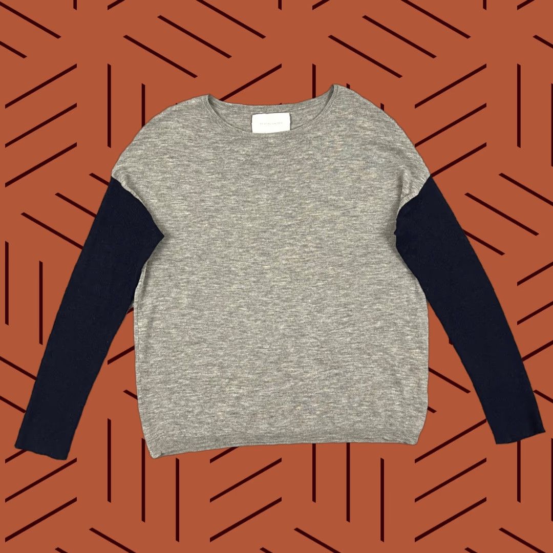 Brochu Walker Brochu Walker Sweater Womens Medium Colorblock Merino Wool Gray Blue Pullover Casual Classic Size M / US 6-8 / IT 42-44 - 1 Thumbnail