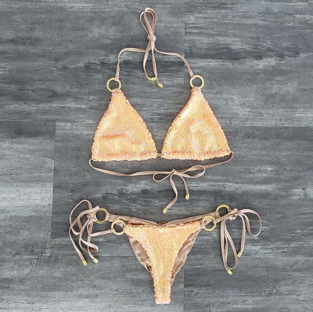 Designer Orange BB Siren Song Bikini Bottoms Size ONE SIZE - 3 Thumbnail