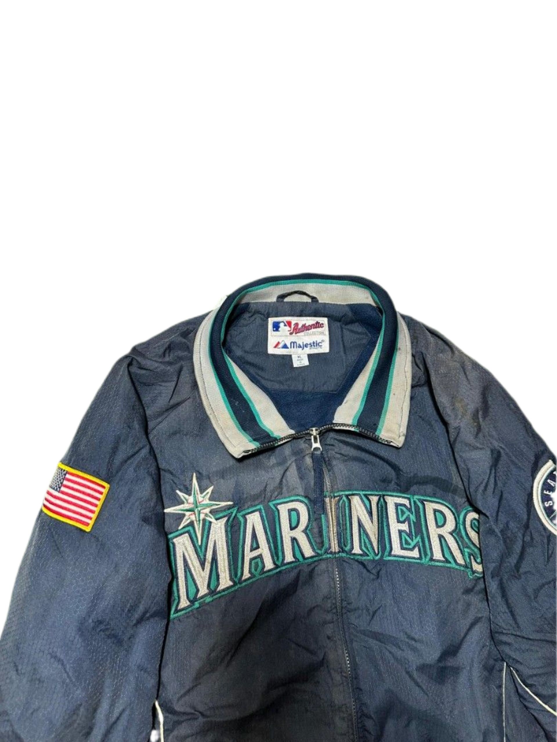 MLB RARE VINTAGE 90s Majestic Seattle Mariners Jacket Size US XL / EU 56 / 4 - 2 Thumbnail