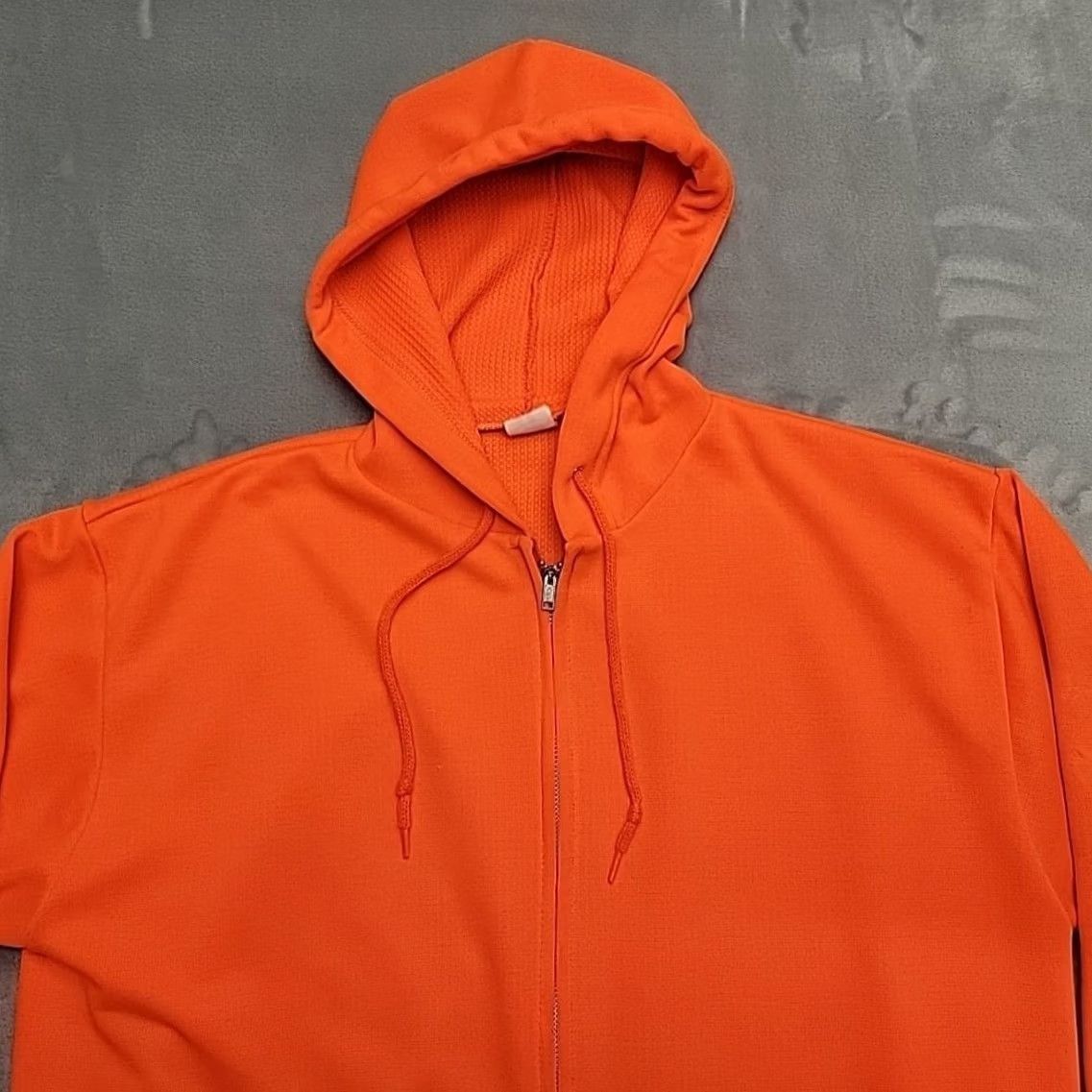 Vintage VINTAGE Sportswear Hoodie Mens XL Orange Foam Filled Thermal Zip Up Made In USA Size US XL / EU 56 / 4 - 4 Thumbnail