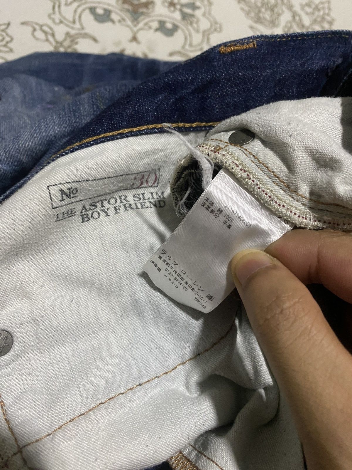 Polo Ralph Lauren × Ralph Lauren OG Polo RL Painted Distress Patchwork Motivation Jeans Size US 35 - 9 Thumbnail