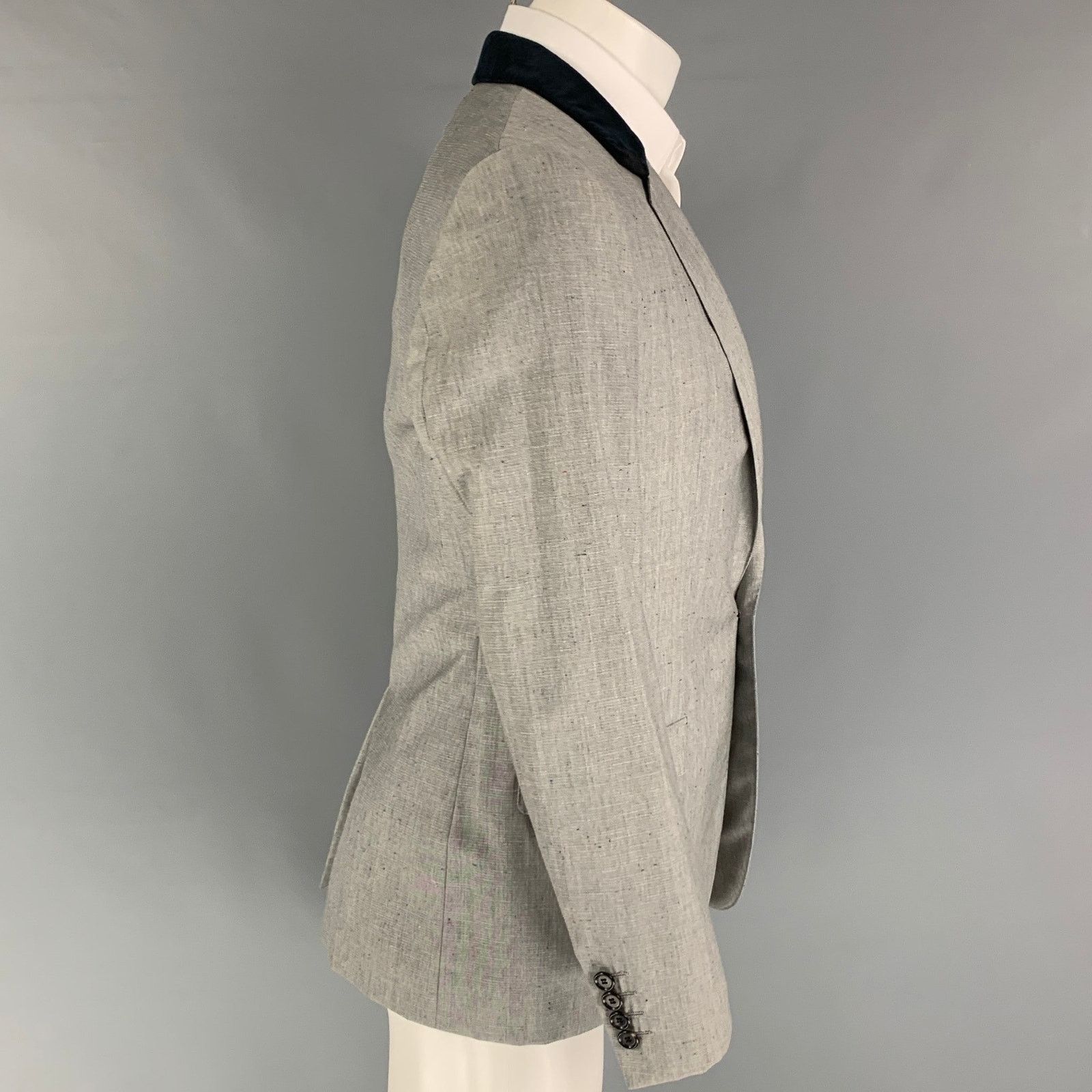 Lanvin Light Grey Heather Wool Notch Lapel Sport Coat Size 38R - 2 Thumbnail