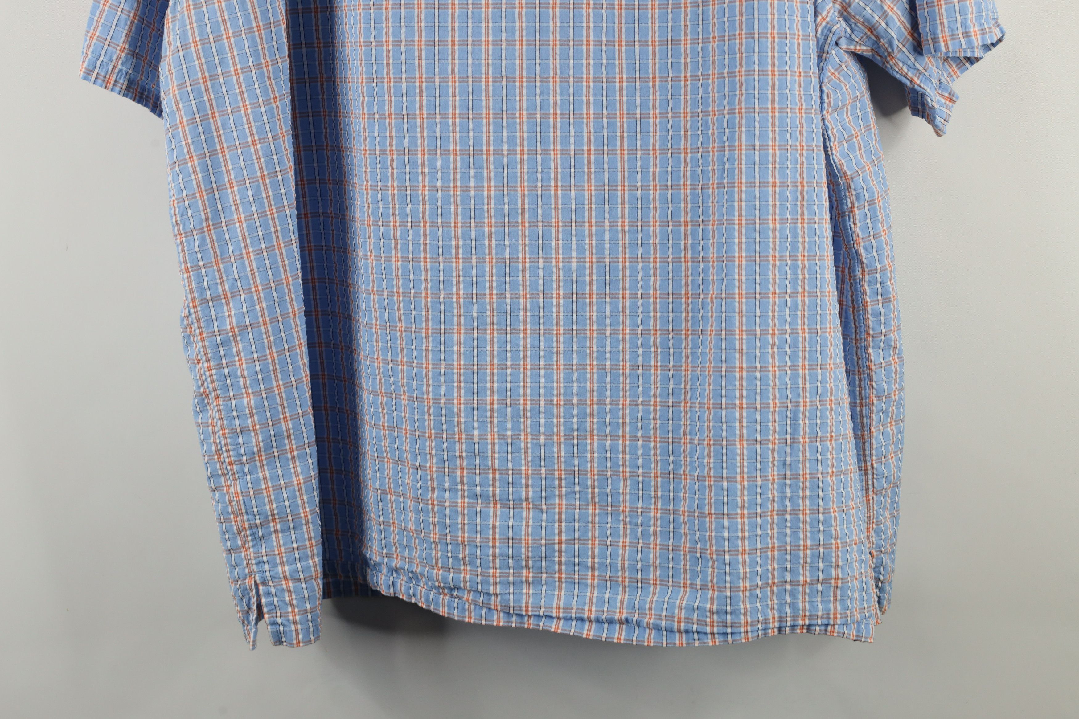 L.L. Bean × Vintage Vintage LL Bean Seer Sucker Short Sleeve Button Shirt Blue Size US XL / EU 56 / 4 - 11 Thumbnail