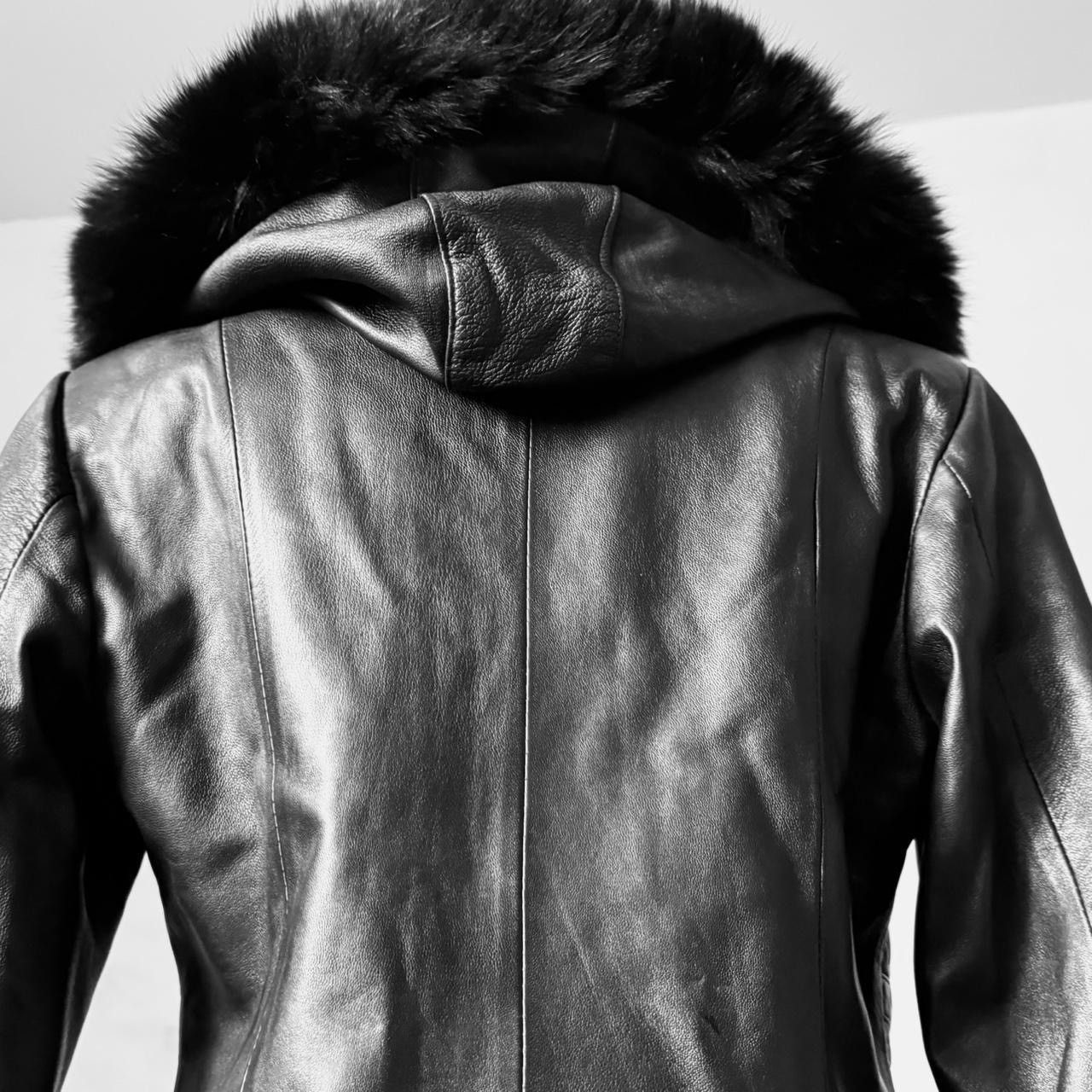 Vintage So sick fitted leather biker avant garde jacket with hood Size M / US 6-8 / IT 42-44 - 7 Thumbnail