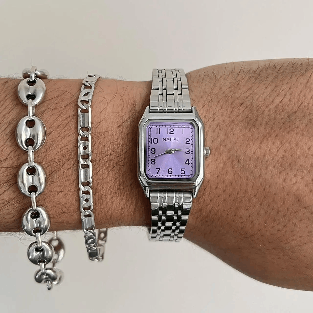 2000s vintage style rectangle stainless steel quartz watch