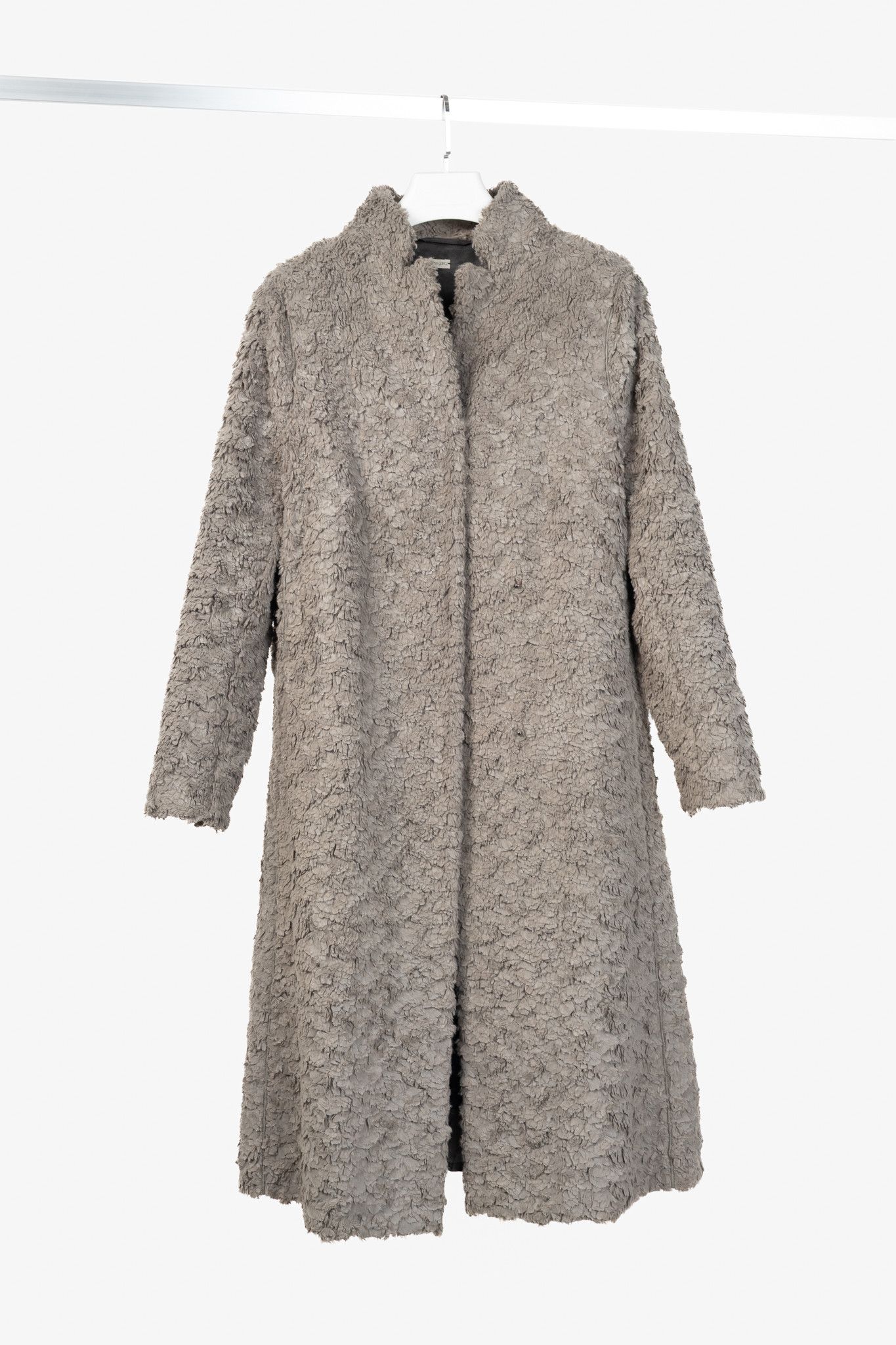 Annette Gortz Annette Gortz AW13 "Bird" Grey Faux-Fur Snap-Closure Coat Size M / US 6-8 / IT 42-44 - 1 Thumbnail