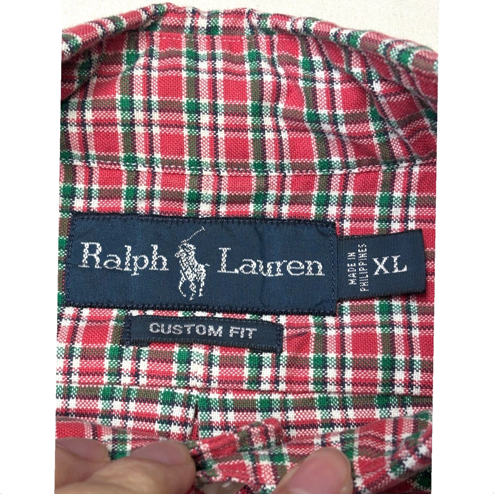 Ralph Lauren Ralph Lauren Mens XL Custom Fit Plaid Button-Down Shirt Red Green Cotton Long Size US XL / EU 56 / 4 - 4 Thumbnail