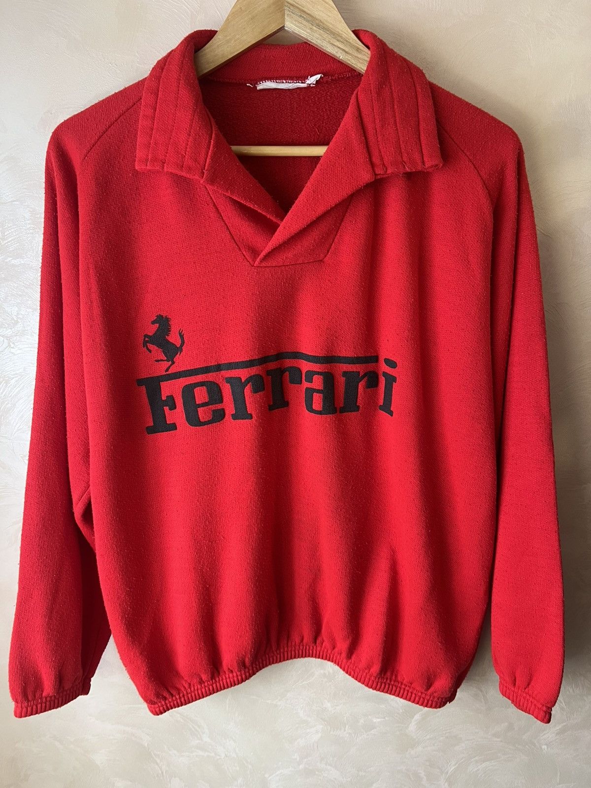 Ferrari 1980’s Vintage Ferrari Racing Collared Boxy Sweatshirt | Grailed