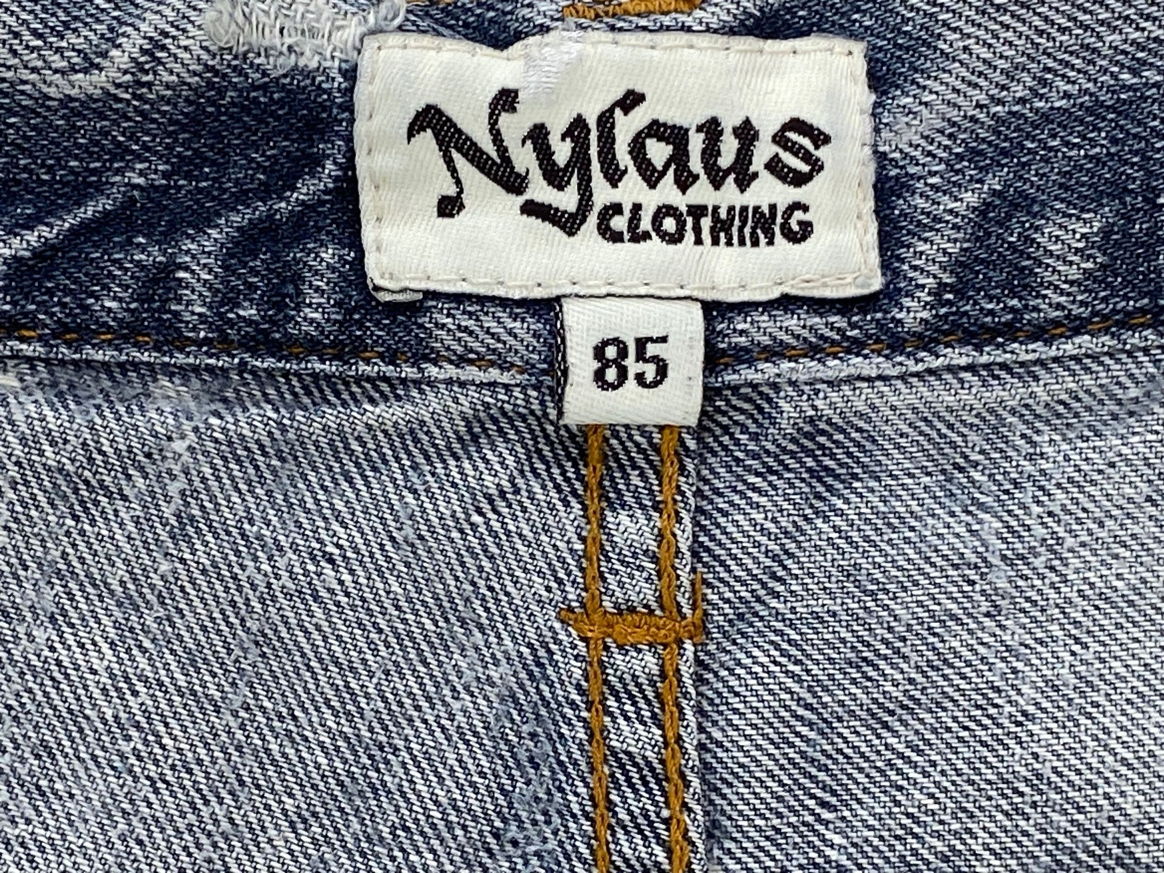 Japanese Brand Nylaus Double Waist Distressed Denim Shorts – Japan Style Size US 32 / EU 48 - 10 Thumbnail