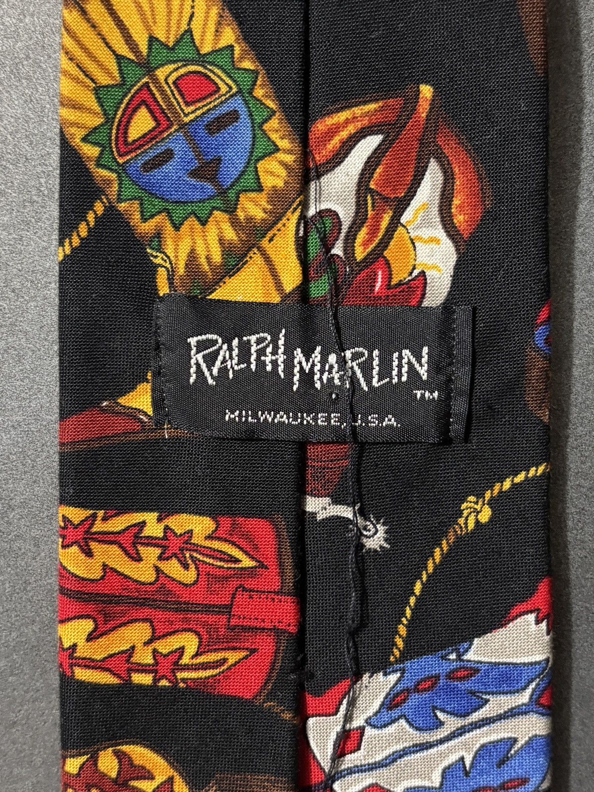 Ralph Marlin Vintage Ralph Marlin Tie Cowboy Boot Pattern Western Necktie Size ONE SIZE - 3 Thumbnail