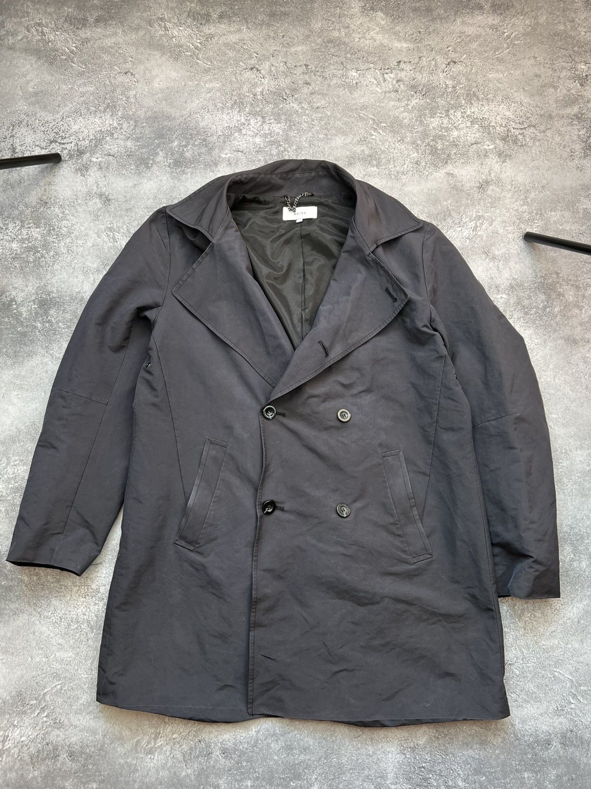 Reiss Reiss Mens Double-Breasted Trench Coat Lightweight Overcoat Size US L / EU 52-54 / 3 - 1 Thumbnail