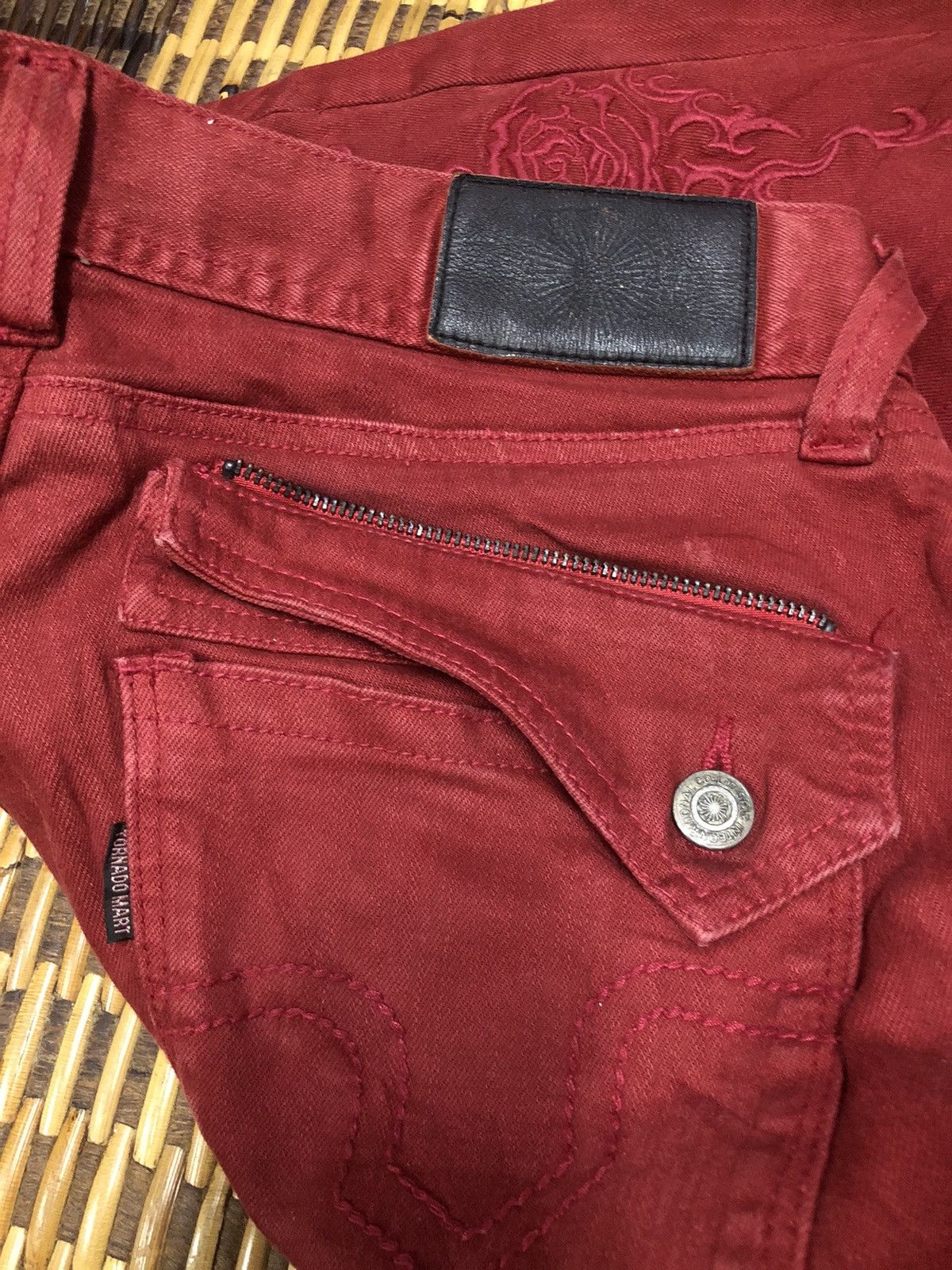 Tornado Mart Vintage Tornado Mart Jeans Pants Flower Red Maroon Size 30" / US 8 / IT 44 - 10 Thumbnail
