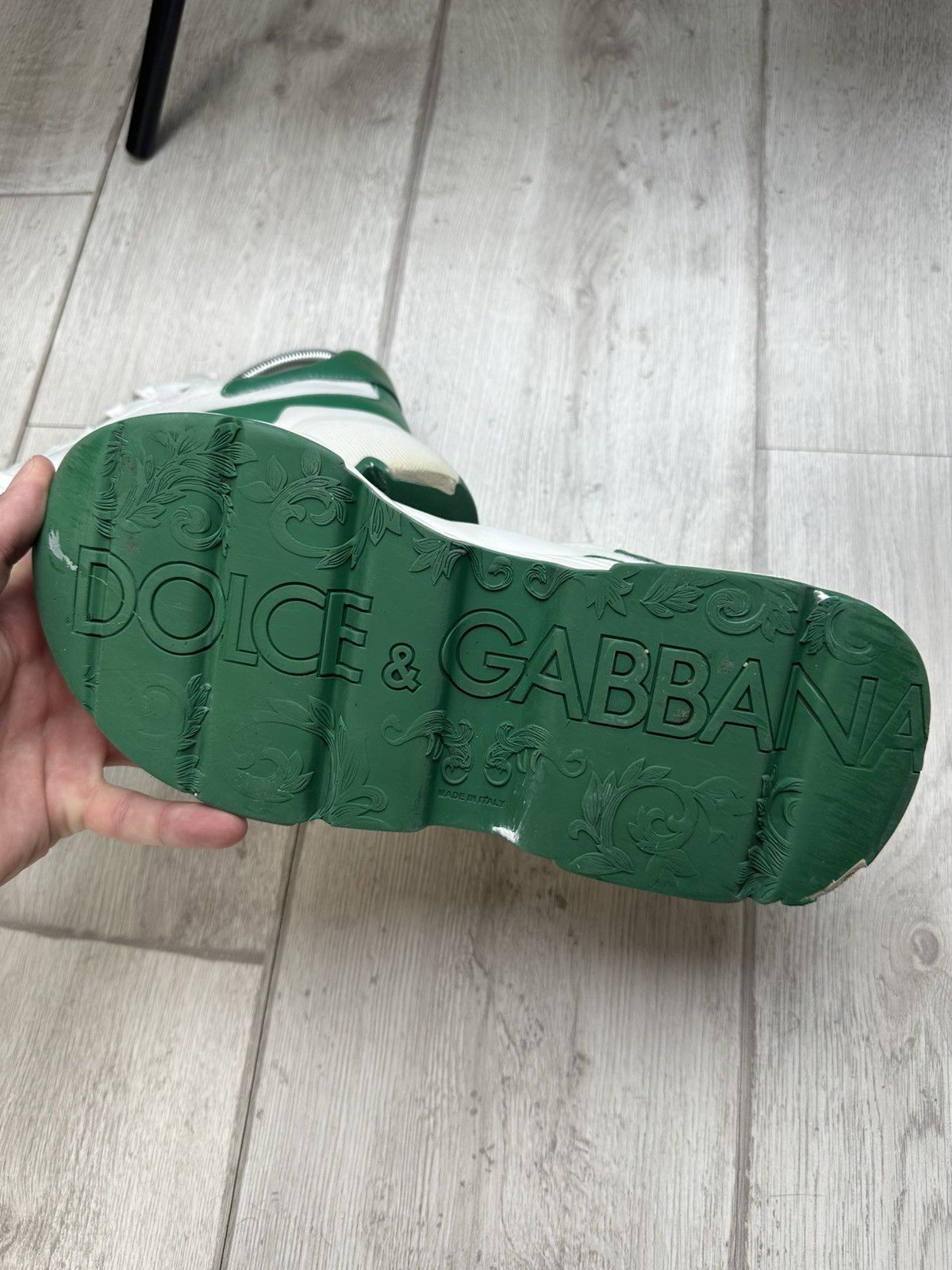 Dolce & Gabbana DOLCE & GABBANA Daymaster Sneakers Mens White/Green Leather Size US 6.5 / EU 39-40 - 8 Thumbnail