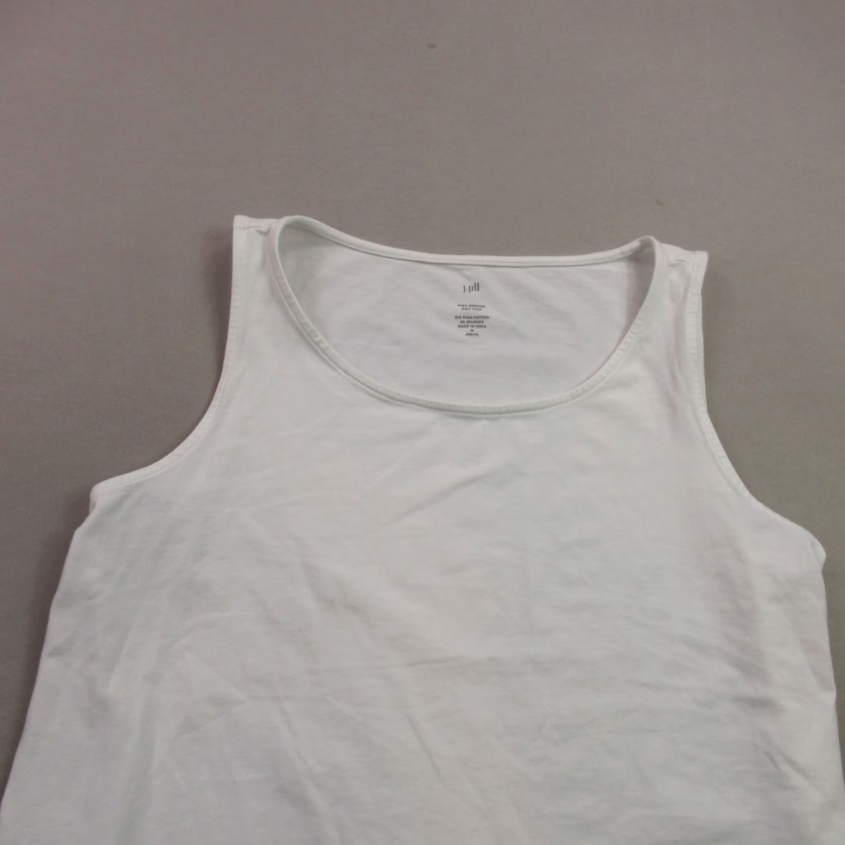 J. Jill J Jill Shirt Womens Petite Medium Sleeveless Pullover Lightweight Crew Neck White Size M / US 6-8 / IT 42-44 - 3 Thumbnail