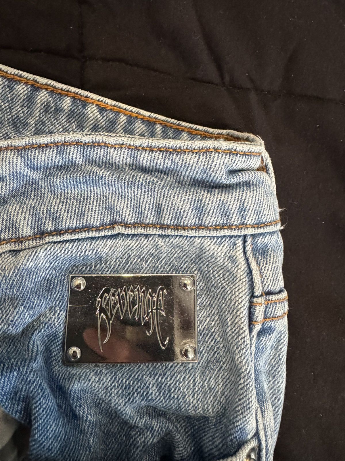 Revenge SKULL PATCH DENIM PANT INDIGO Size US 32 / EU 48 - 5 Thumbnail