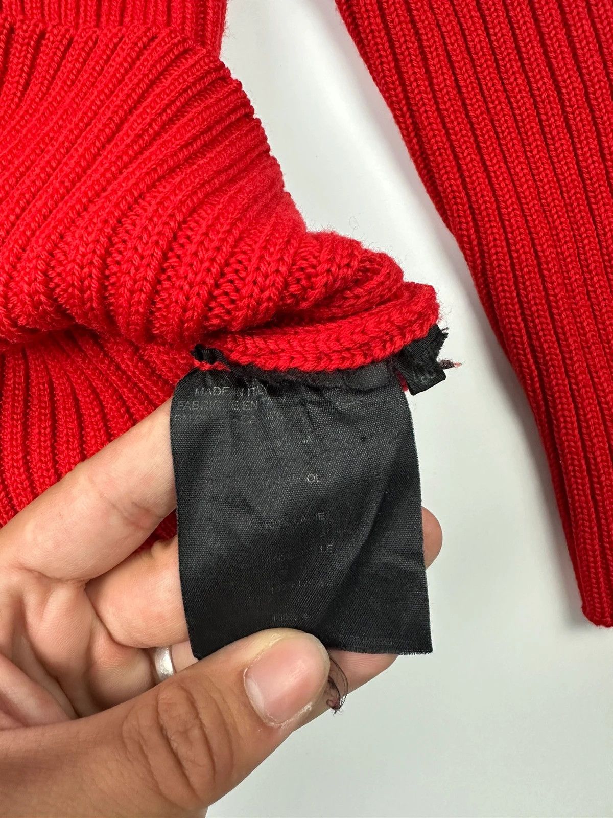 Prada Prada Sport FW2003 Red Ribbed Wool High Neck Sweater Knit Size S / US 4 / IT 40 - 7 Thumbnail