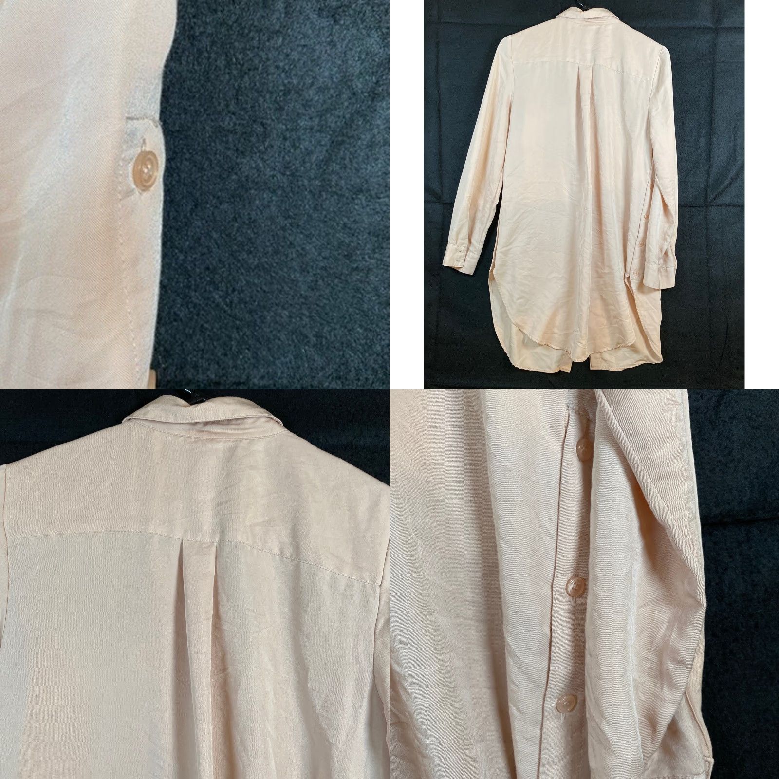 Vintage Chicos Womens Shirt Light Peach Oversized Collared Button Down Roll Sleeve 0 Size S / US 4 / IT 40 - 9 Thumbnail