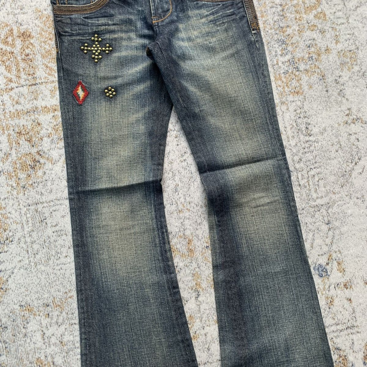 Japanese Brand Rare Japanese Brand Back Number Studded Flared Pants Size 28" / US 6 / IT 42 - 3 Thumbnail