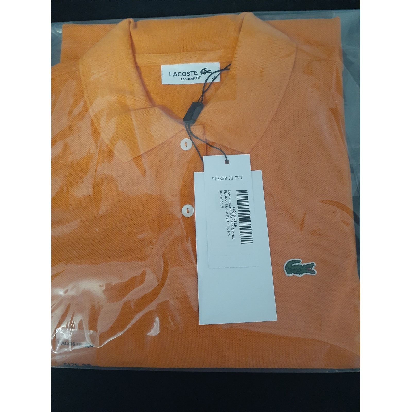 Lacoste Lacoste Women's Regular Fit Short Petit Pique Polo Orange 6 Size M / US 6-8 / IT 42-44 - 2 Thumbnail