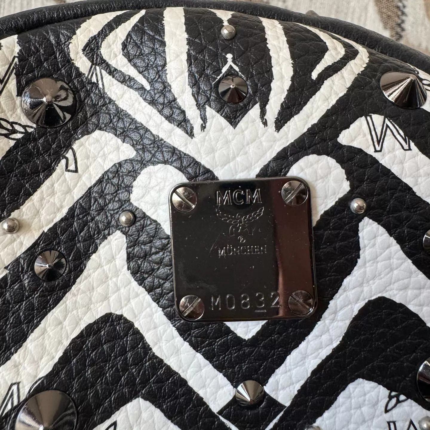MCM MCM Zebra Print Black/White Rivets Limited Unworn Backpack Size ONE SIZE - 2 Thumbnail