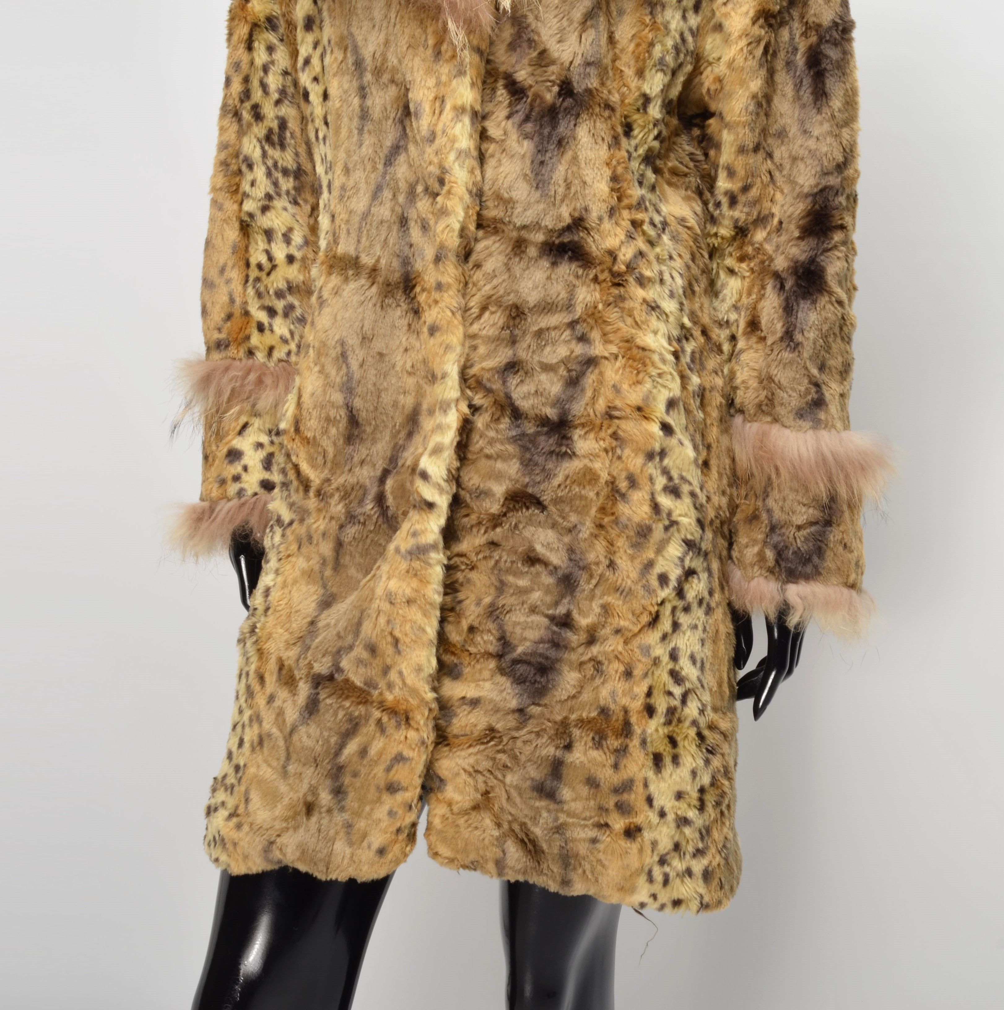 Japanese Brand × Vintage Via Faburrica Y2K Glam Leopard Faux Fur Mob Wife Coat Size M / US 6-8 / IT 42-44 - 3 Thumbnail