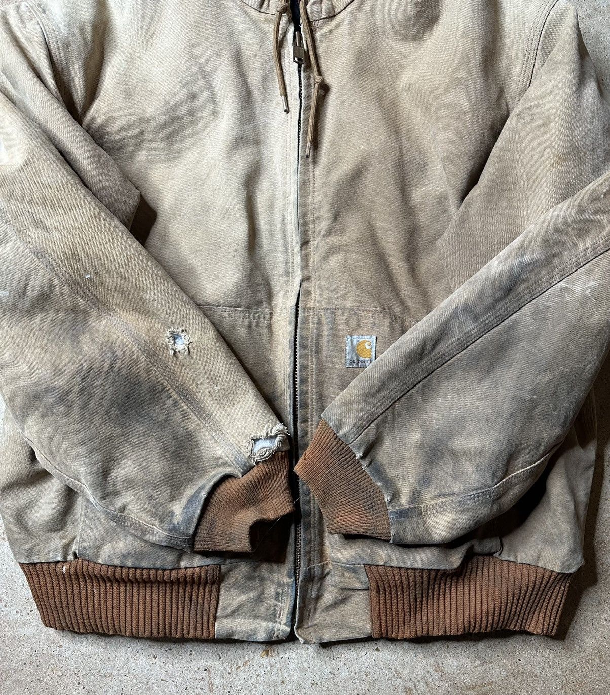 Carhartt × Vintage Vintage Made In USA Carhartt Thrashed Distressed Jacket Size US XXL / EU 58 / 5 - 3 Thumbnail
