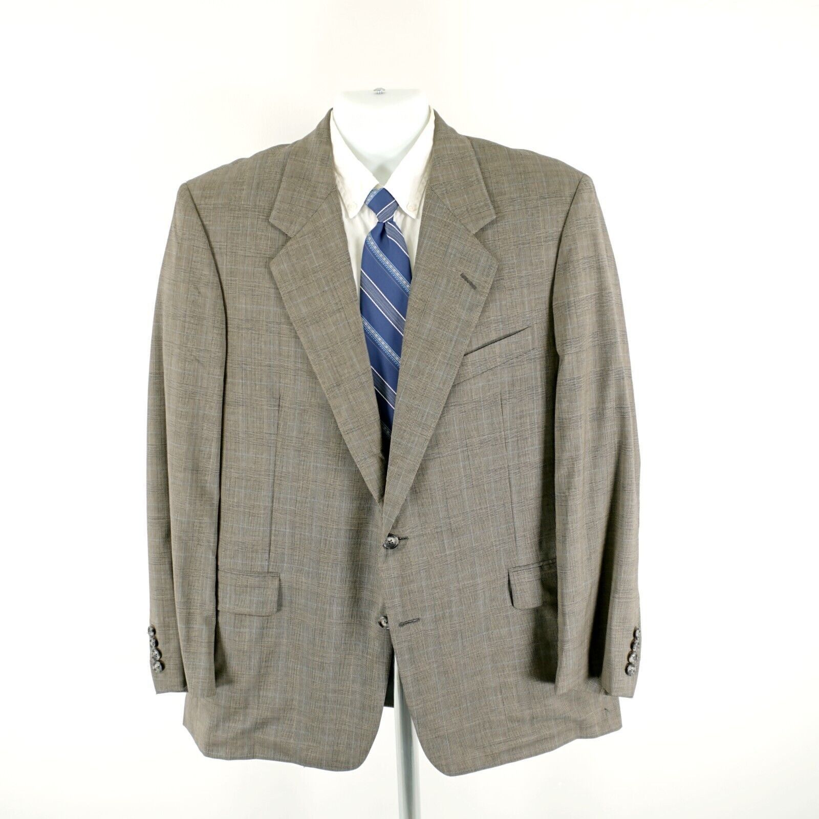 Hickey Freeman Hickey Freeman Collection Boardroom Wool Beige Glen Plaid 2 Size 42 - 5 Thumbnail