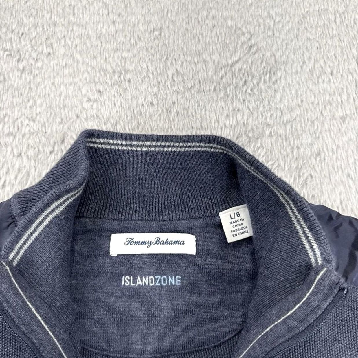 Tommy Bahama Tommy Bahama SweatEr Mens Large Gray IslandZone Quarter Zip Mock Neck Zip Pocket Shirt Size US L / EU 52-54 / 3 - 5 Thumbnail