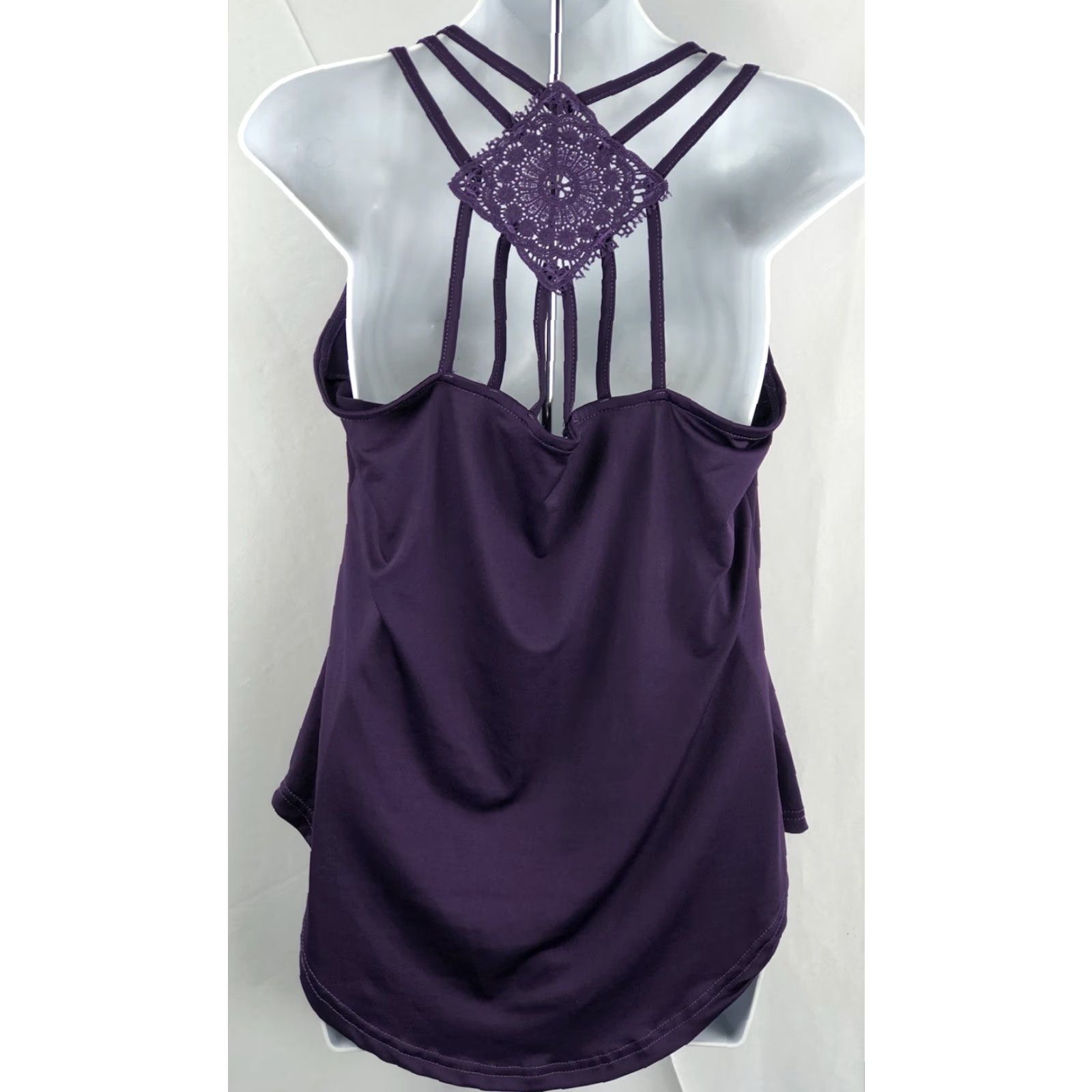 Vintage Sleeveless Halter Top S Purple Love Dream Catcher Print Lace Strappy Camisole Shirt Womens Size S / US 4 / IT 40 - 3 Thumbnail