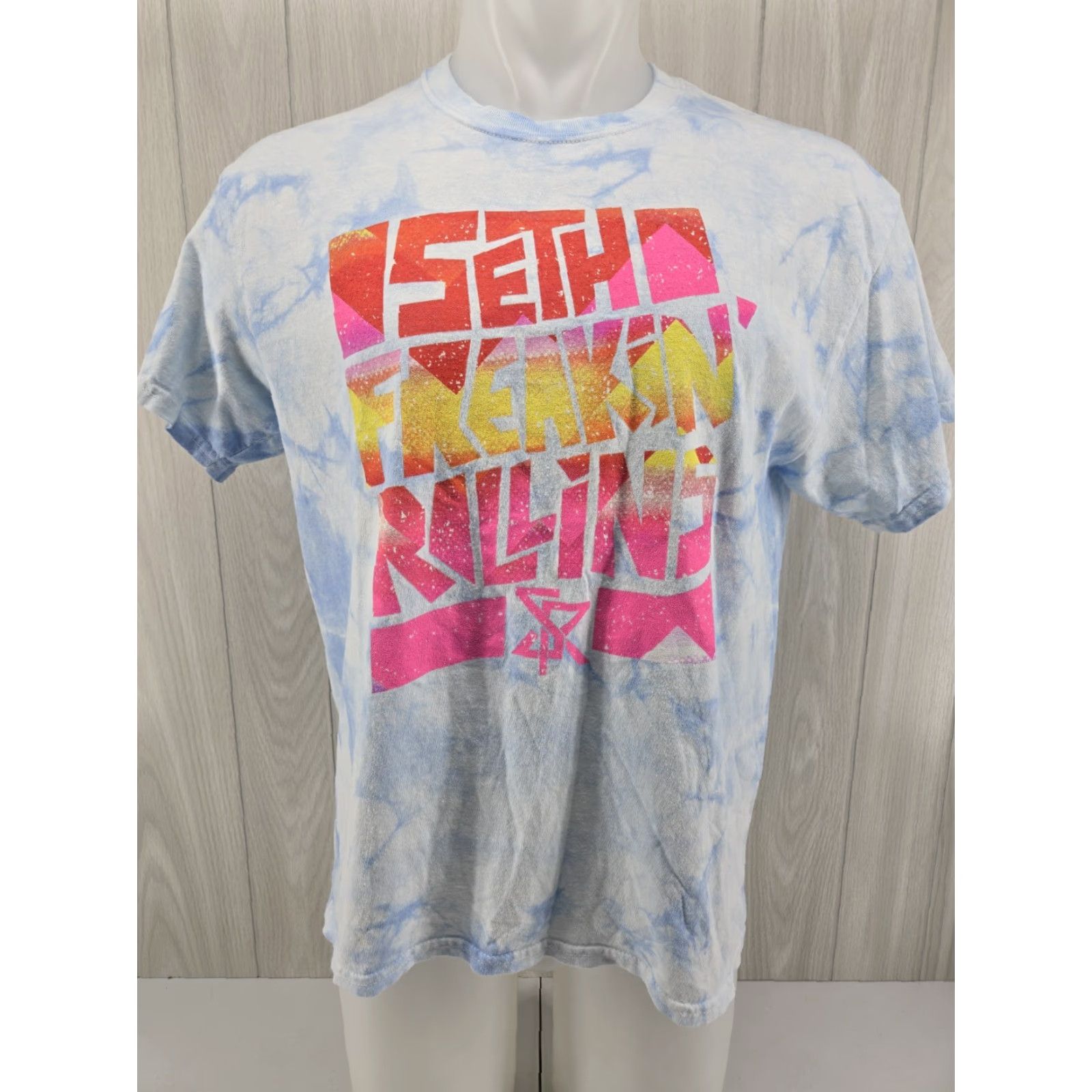 Vintage Seth "Freakin" Rollins Visionary Tie-Dye T-Shirt Men's Light Blue Large Size US L / EU 52-54 / 3 - 2 Thumbnail