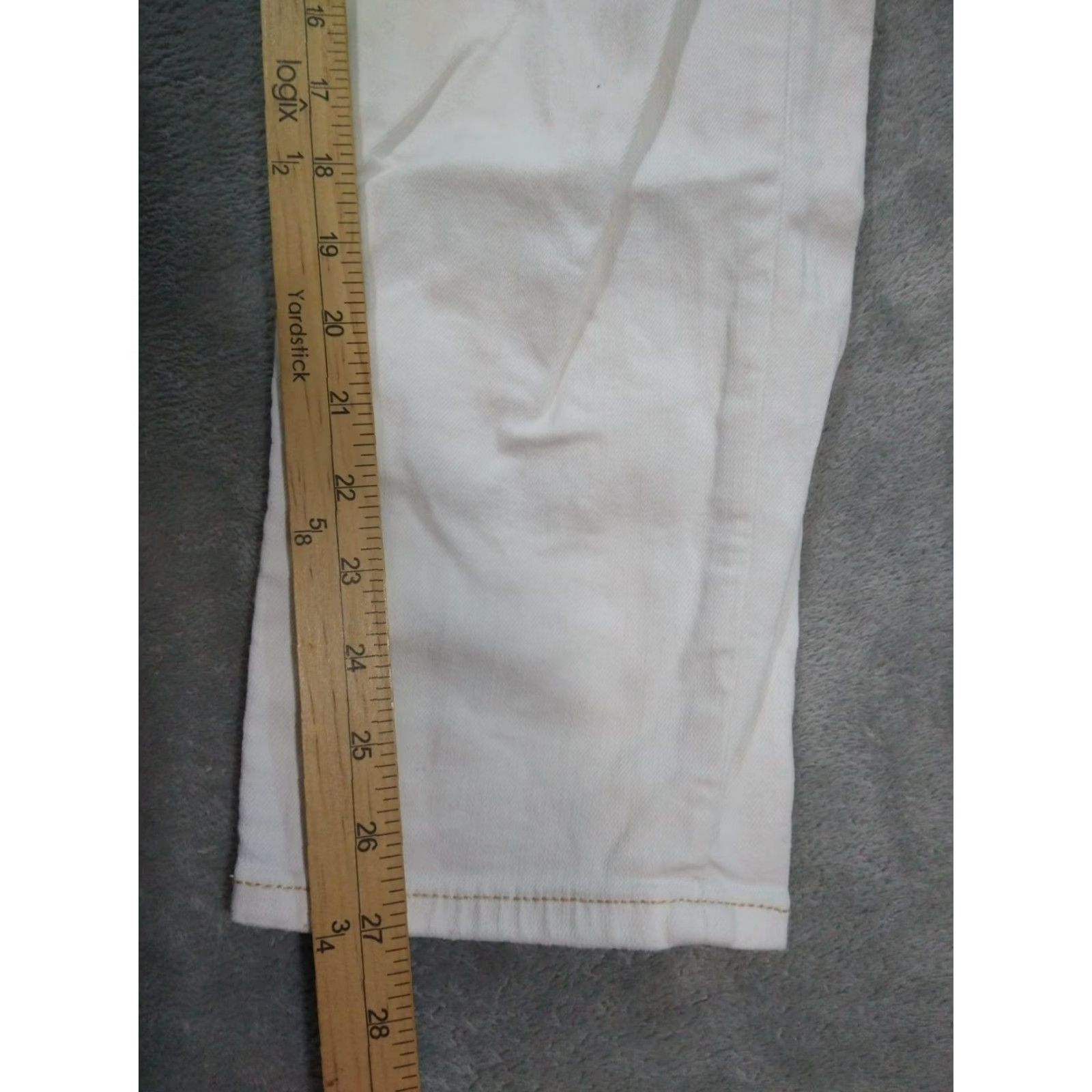 Vintage American Eagle Jeans Women 6 White Denim Curvy Mom Stretch Distressed Festival 90s City Retro Womens Size 28" / US 6 / IT 42 - 5 Thumbnail