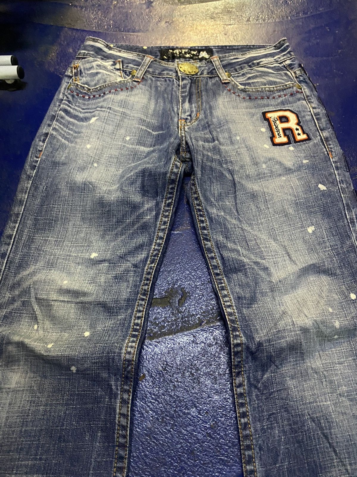 Hysteric Glamour × Japanese Brand Japan 🇯🇵 Redpepper patchwork painted Size US 32 / EU 48 - 4 Thumbnail