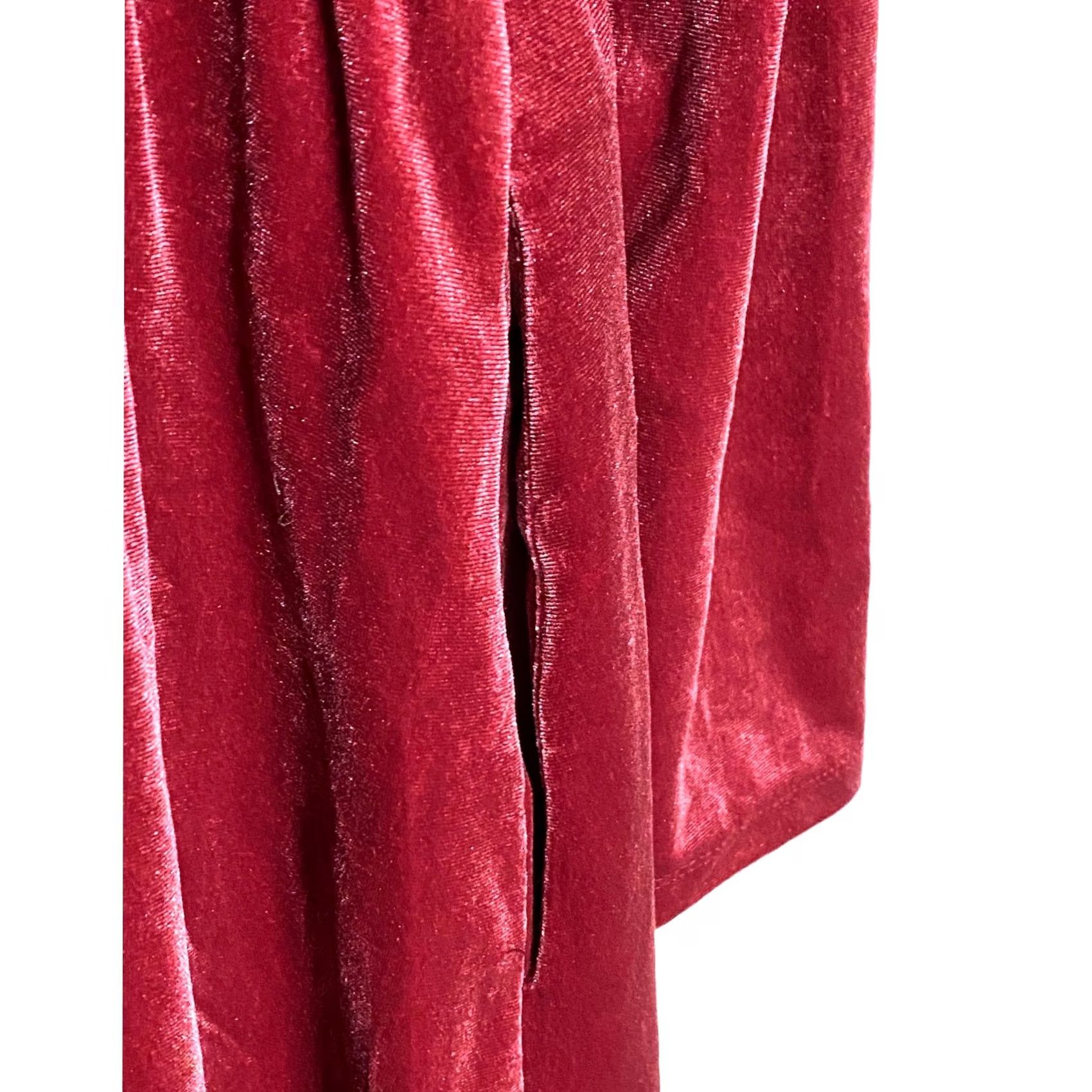 Vintage Ava & Viv Rosette Midi A-Line Red Dress 2XL Velvet Whimsigoth Emo Romantic NWT - Plus Size Size XXL / US 16-18 / IT 52-54 - 4 Thumbnail