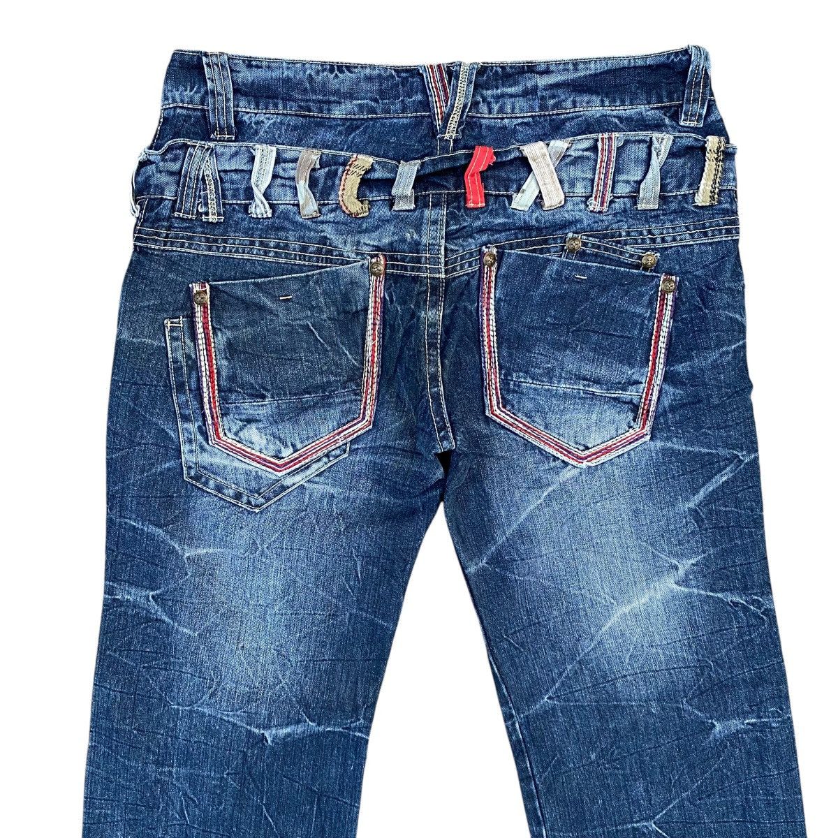 Hysteric Glamour × Japanese Brand SORRIDERE FLASH DESIGN DOUBLE WAIST DENIM JEANS Size US 34 / EU 50 - 11 Thumbnail