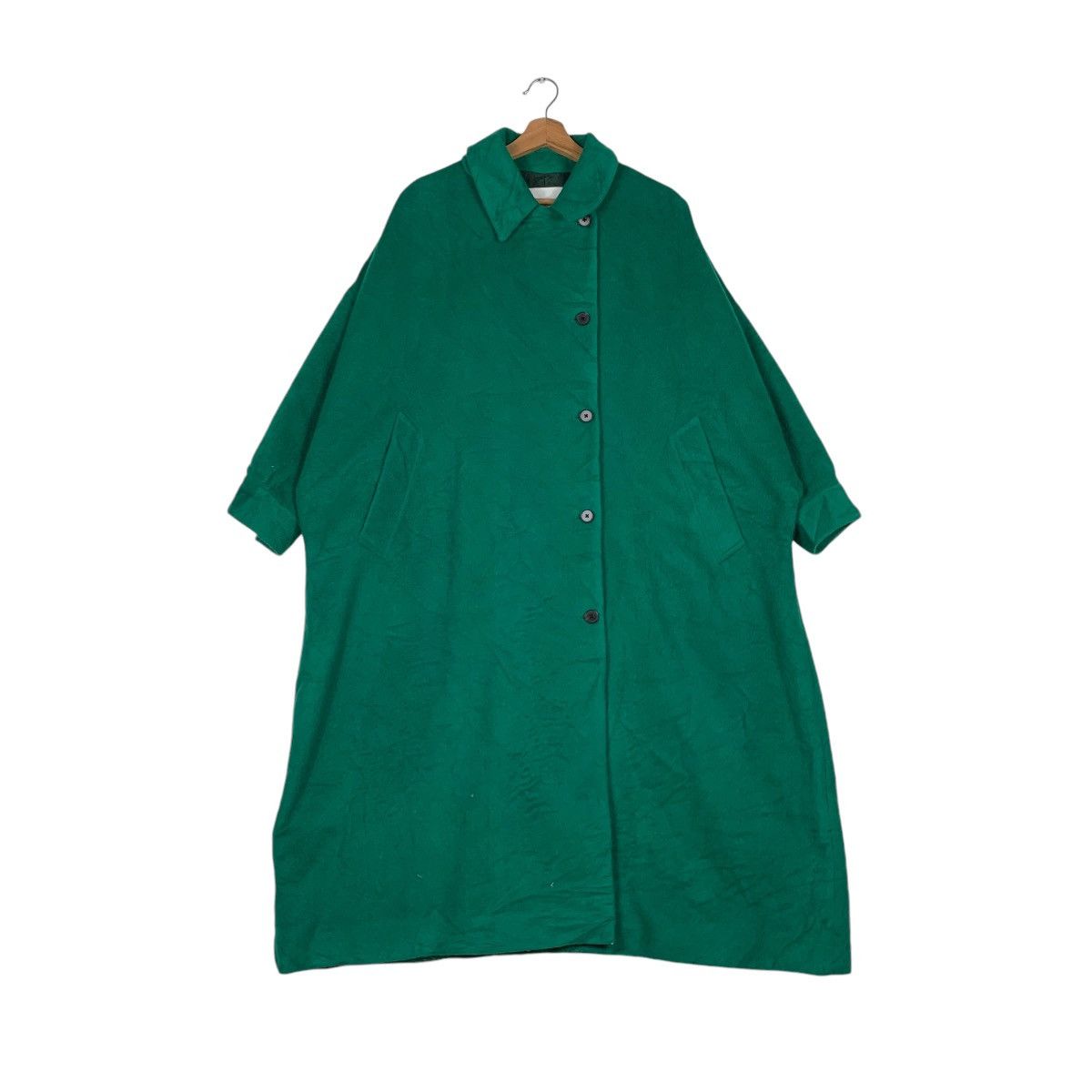 HARE HARE Asymmetrical Oversized Green Long Coat #1378-C62 Size ONE SIZE - 1 Thumbnail