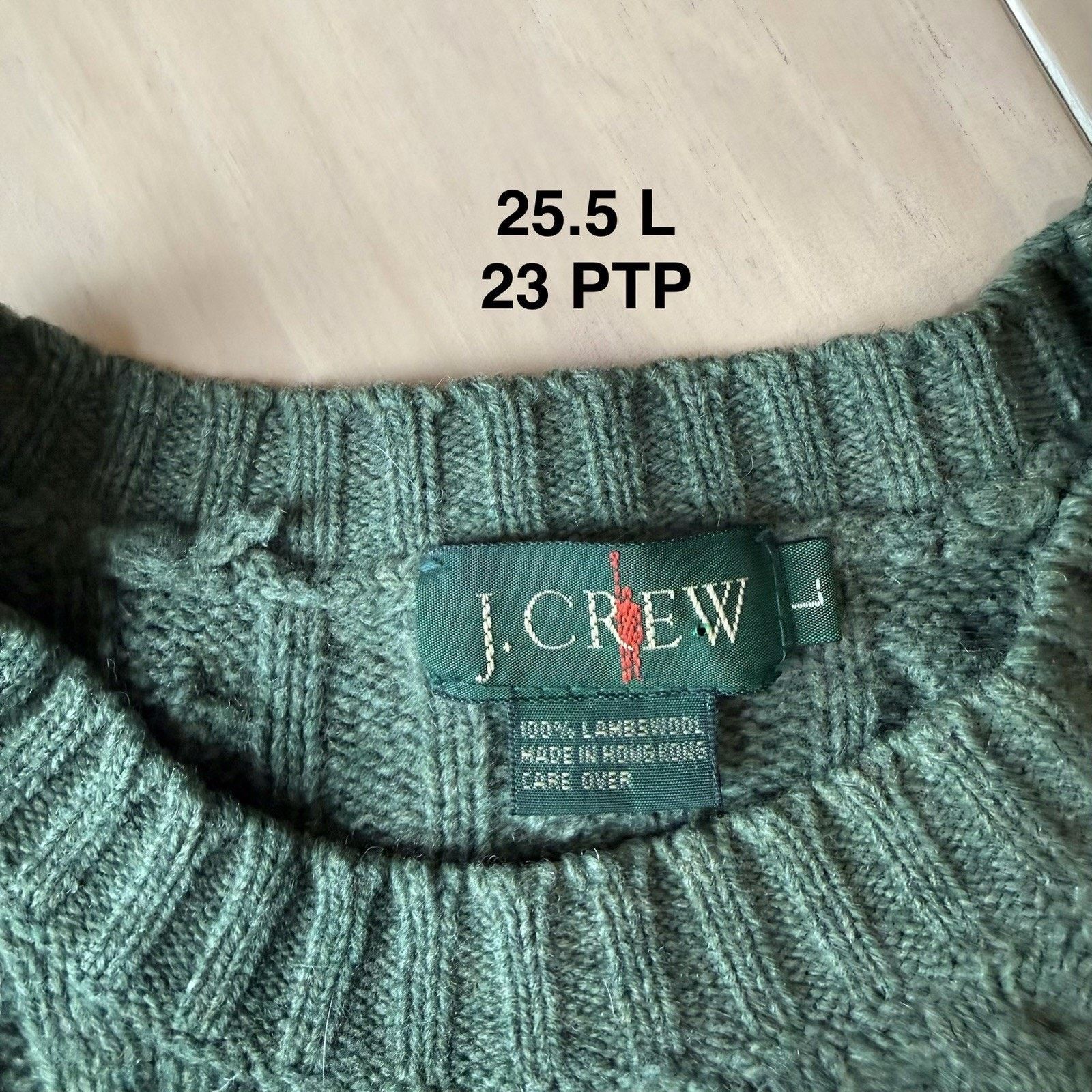 J.Crew Vintage J Crew Cable Knit Wool Sweater Large Green Oarsman Size US L / EU 52-54 / 3 - 6 Thumbnail