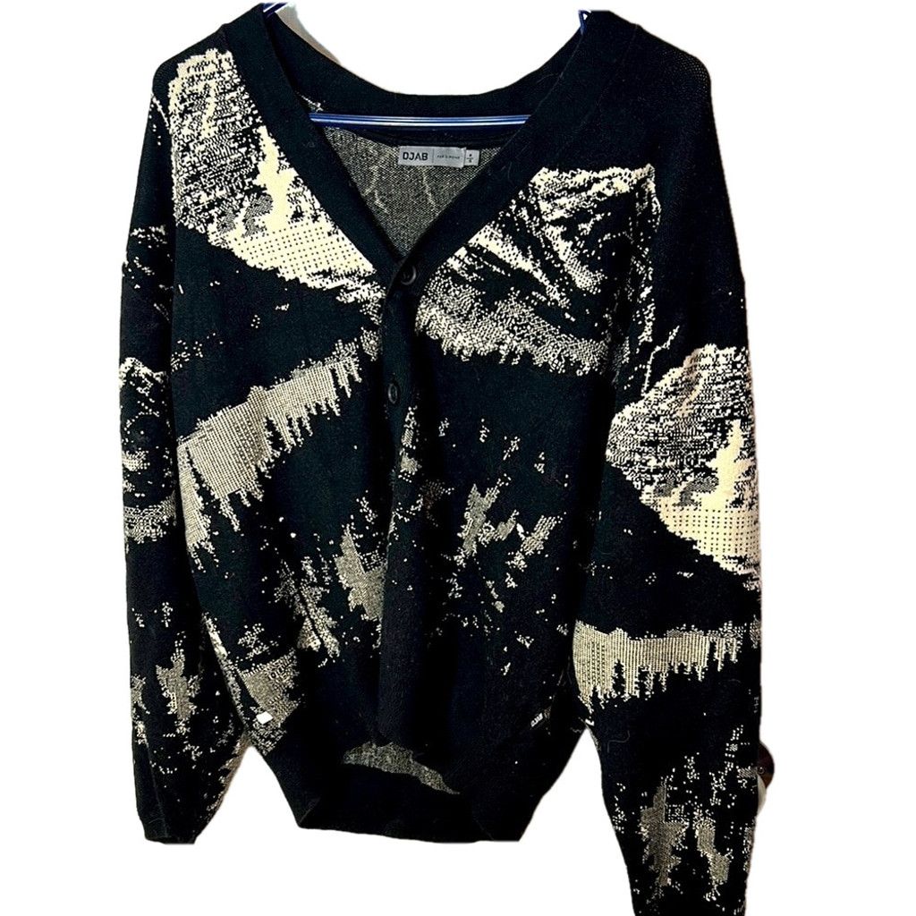 Djab DJAB by Simon's Black and Cream Men's nature theme abstract Size US S / EU 44-46 / 1 - 1 Thumbnail