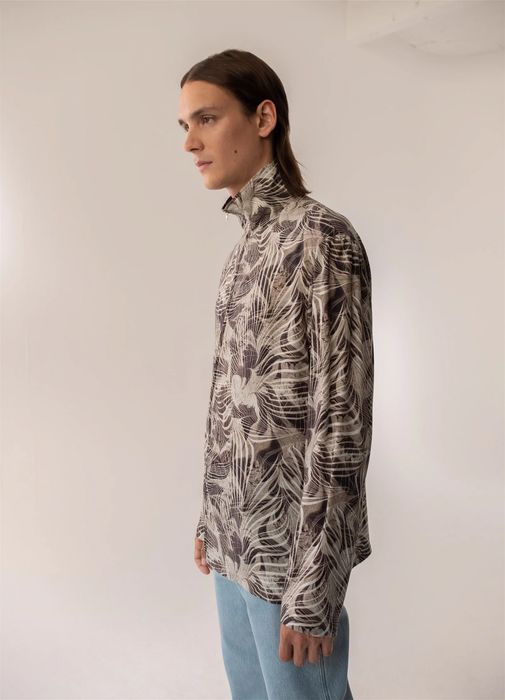Lemaire High Neck Tropical Marble Viscose Print | Grailed