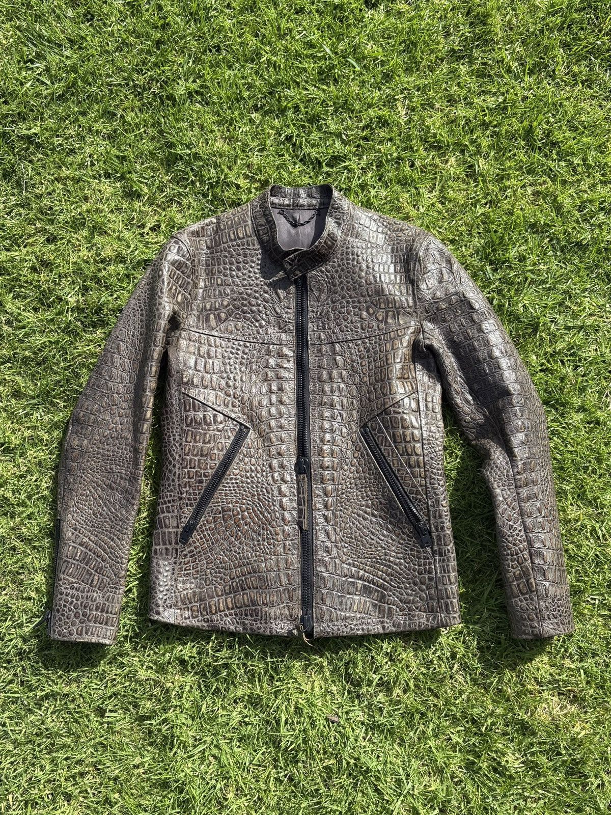 The Viridi-anne The Viridi-Anne Crocodile Leather Motorcycle Jacket Size US S / EU 44-46 / 1 - 1 Thumbnail