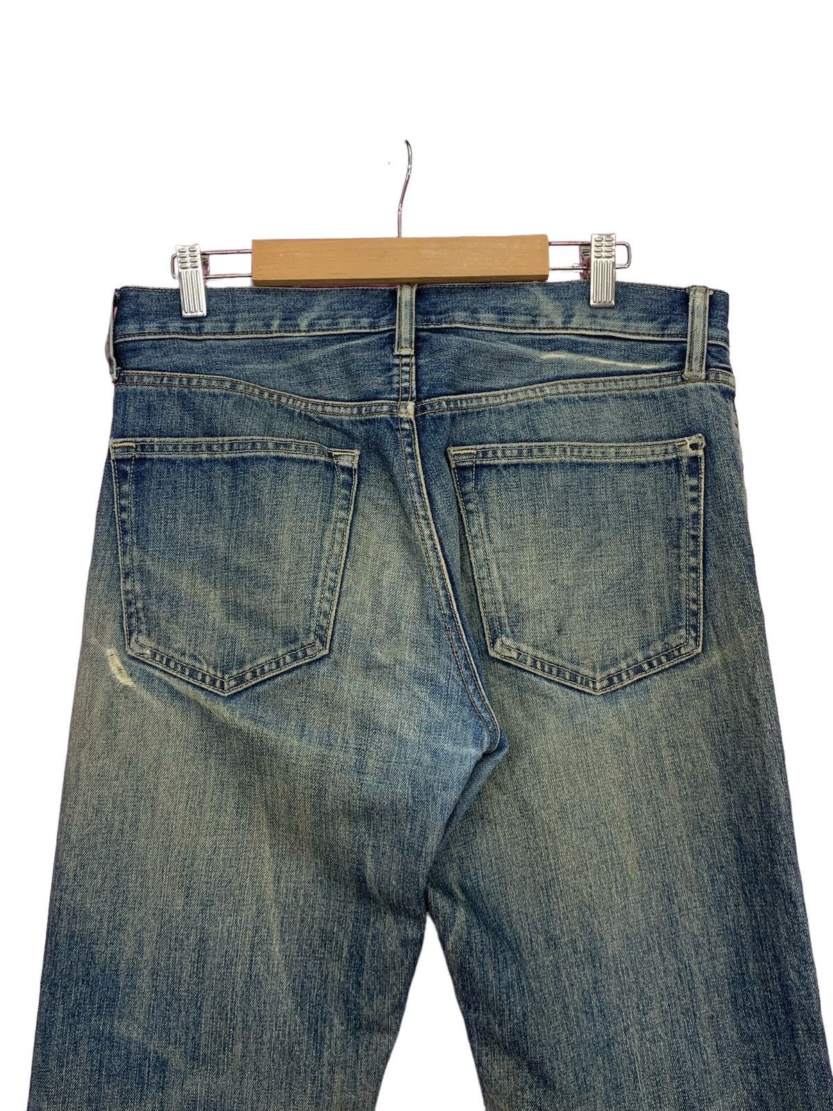 Japanese Brand Mud Wash Y2K Tokyo Distressed Regular Straight Denim (AD24) Size US 31 - 10 Thumbnail
