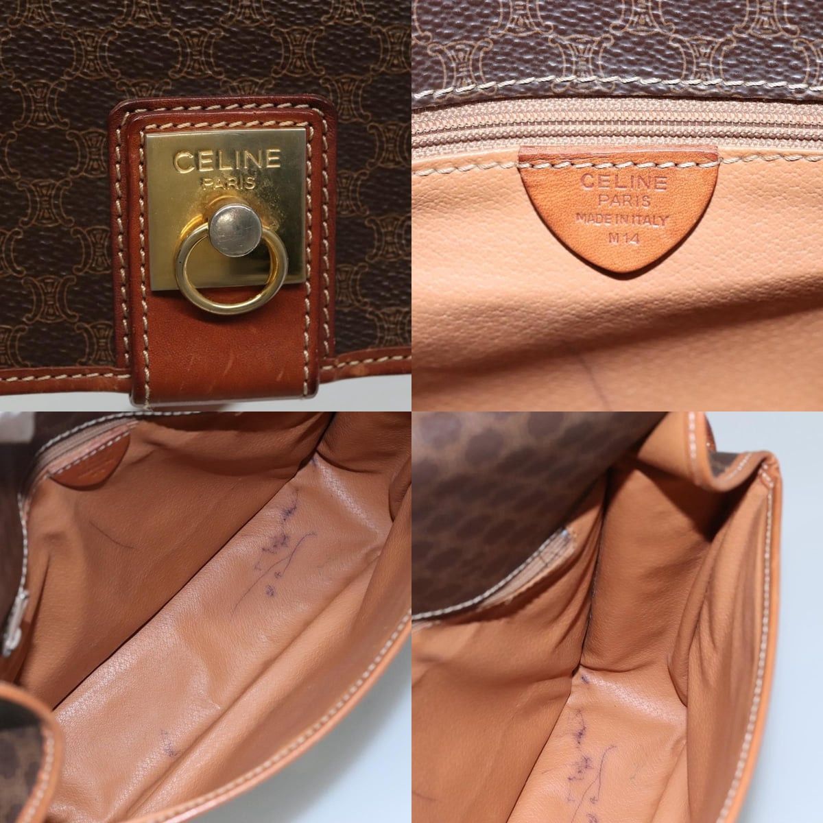 Celine CELINE Macadam Canvas Shoulder Bag Pvc Leather Brown Size ONE SIZE - 11 Thumbnail