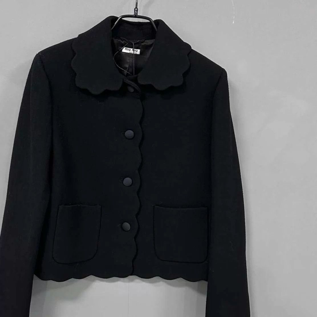 Miu Miu MIUMIU Black Shell Trim Women's Coco Jacket Size M / US 6-8 / IT 42-44 - 2 Thumbnail