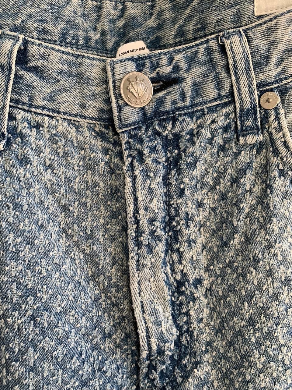 Japanese Brand × Rag & Bone Rag & Bone Logan Mid-Rise Wide Leg Indigo Tweed Denim Jeans Size US 31 - 16 Thumbnail